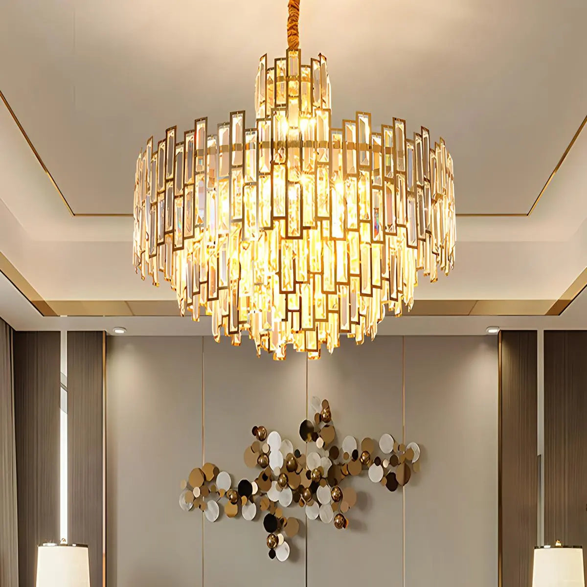 flairel Lucienne Crystal Chandelier for Living Room
