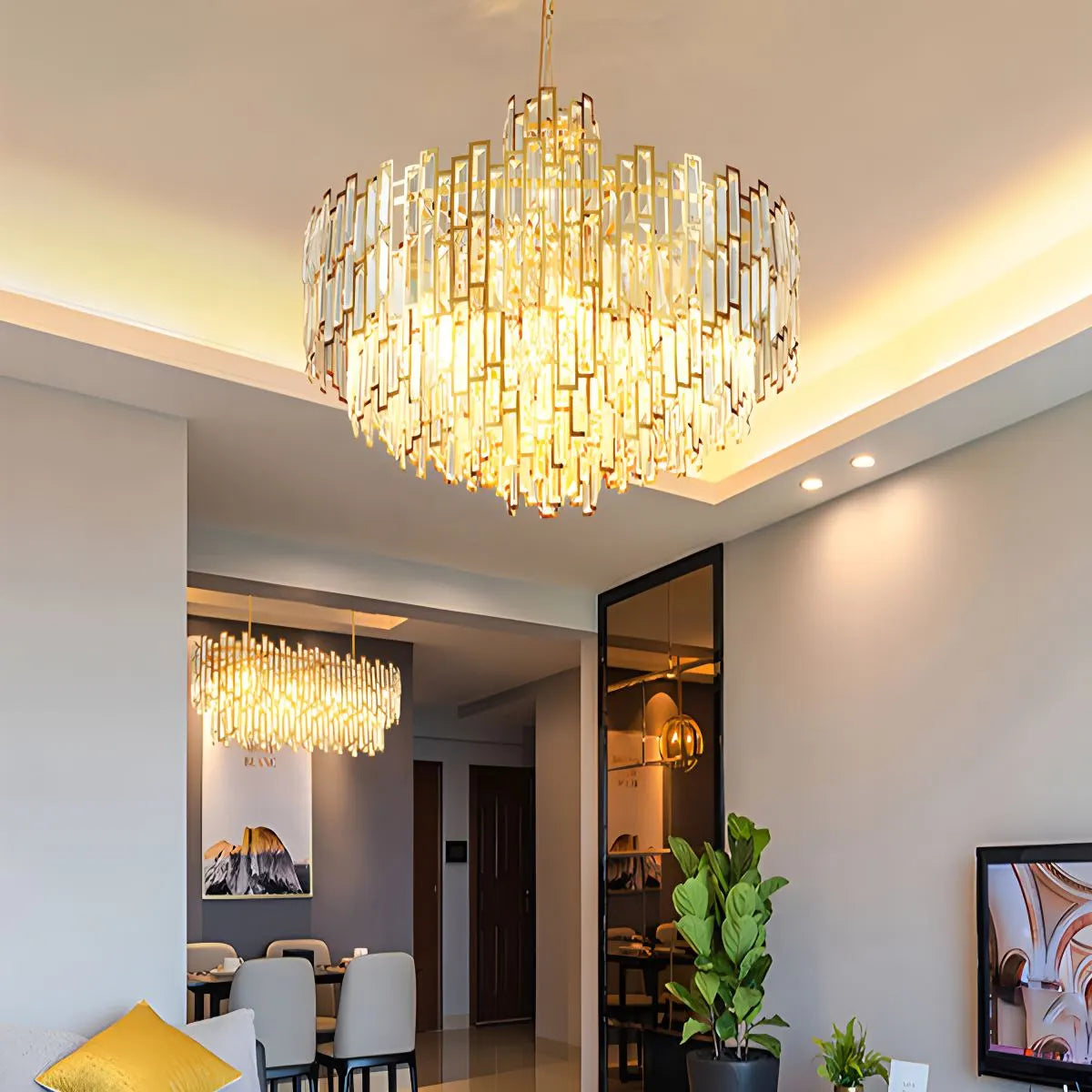 flairel Lucienne Crystal Chandelier for Living Room