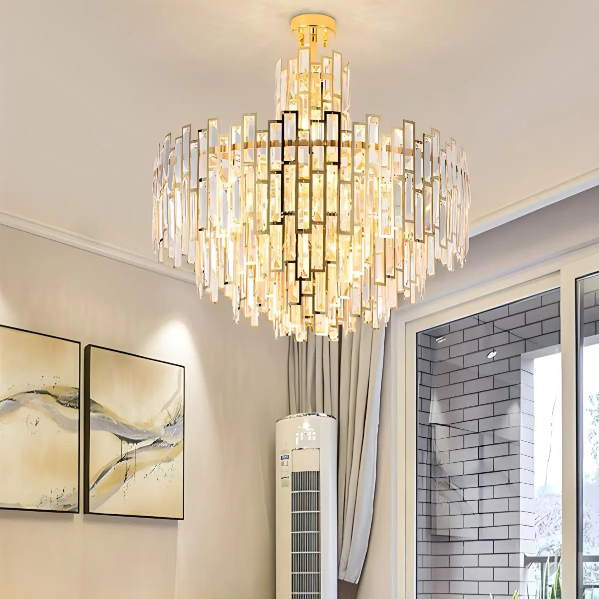 flairel Lucienne Crystal Chandelier for Living Room
