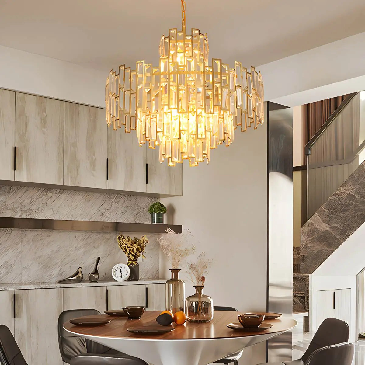 flairel Lucienne Crystal Chandelier for Living Room