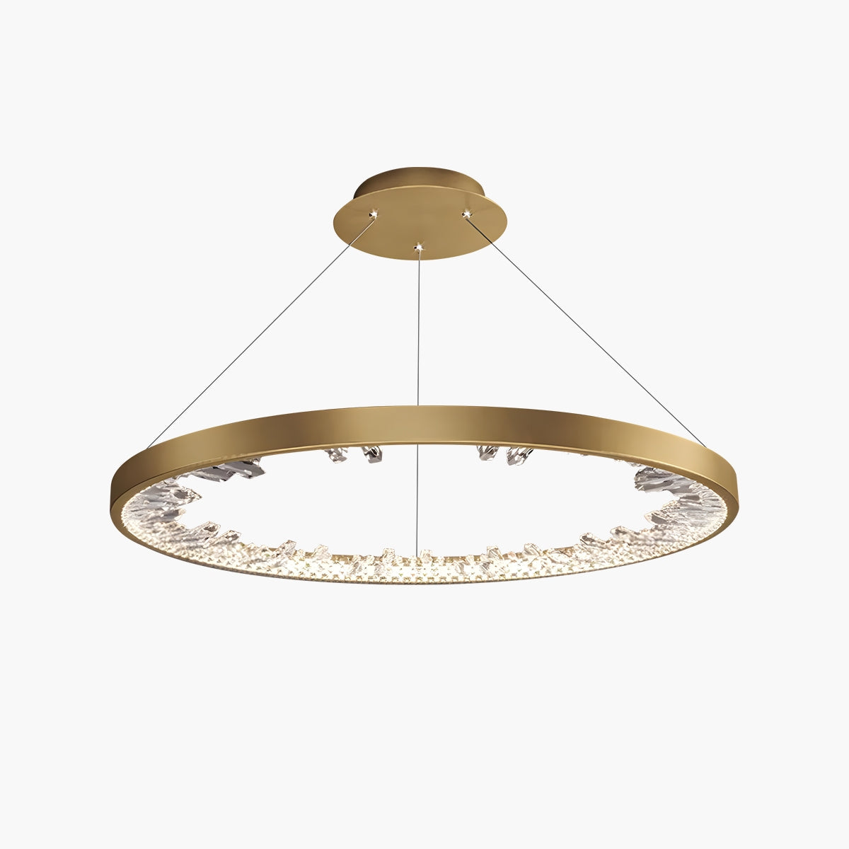 flairel Luxury Circle Crystal Chandelier for Living Room