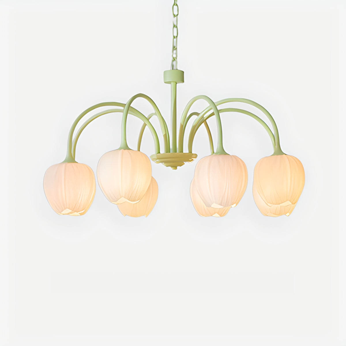 flairel French Romance Tulip Matcha Chandelier