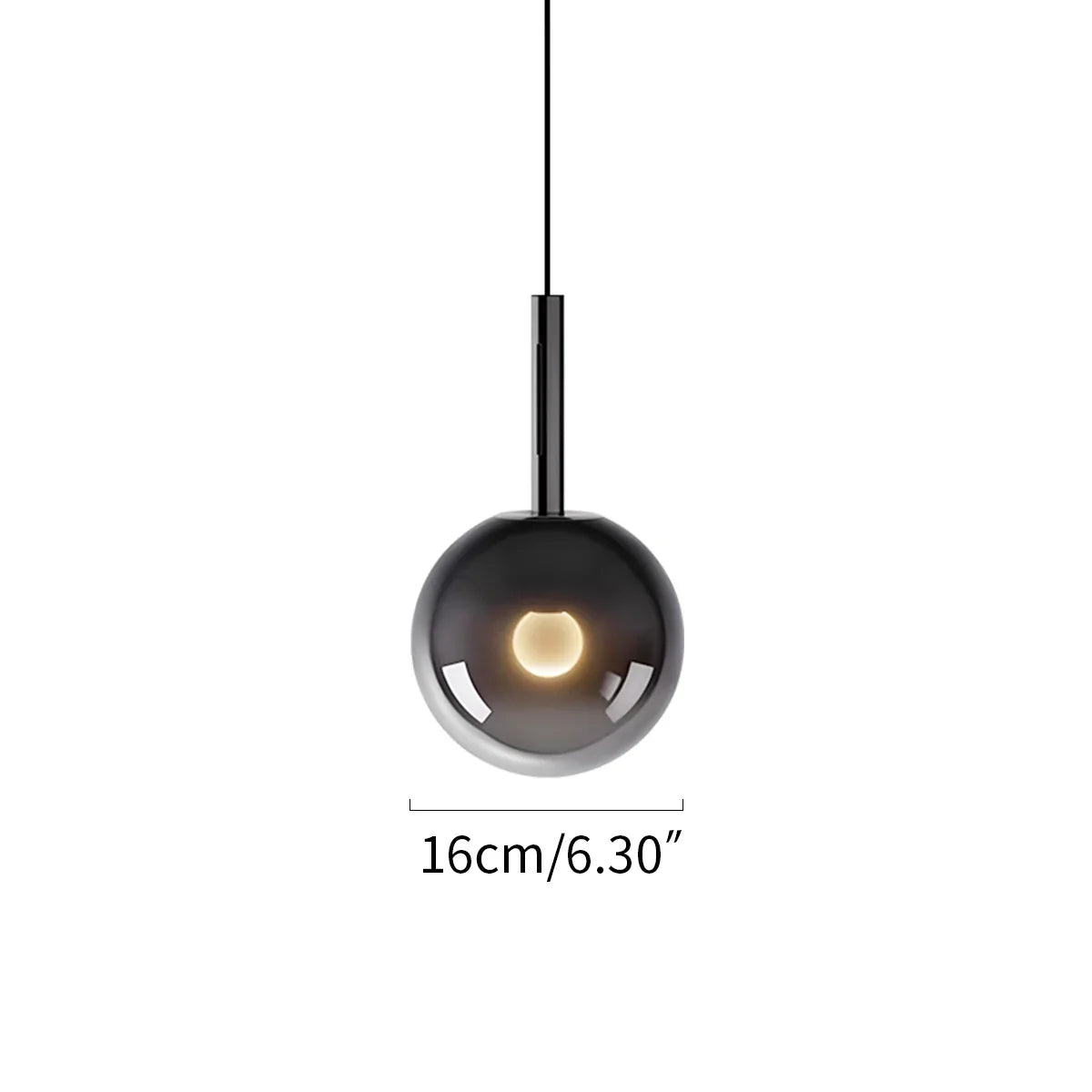 flairel Adjustable Bedside Glass Pendant Light