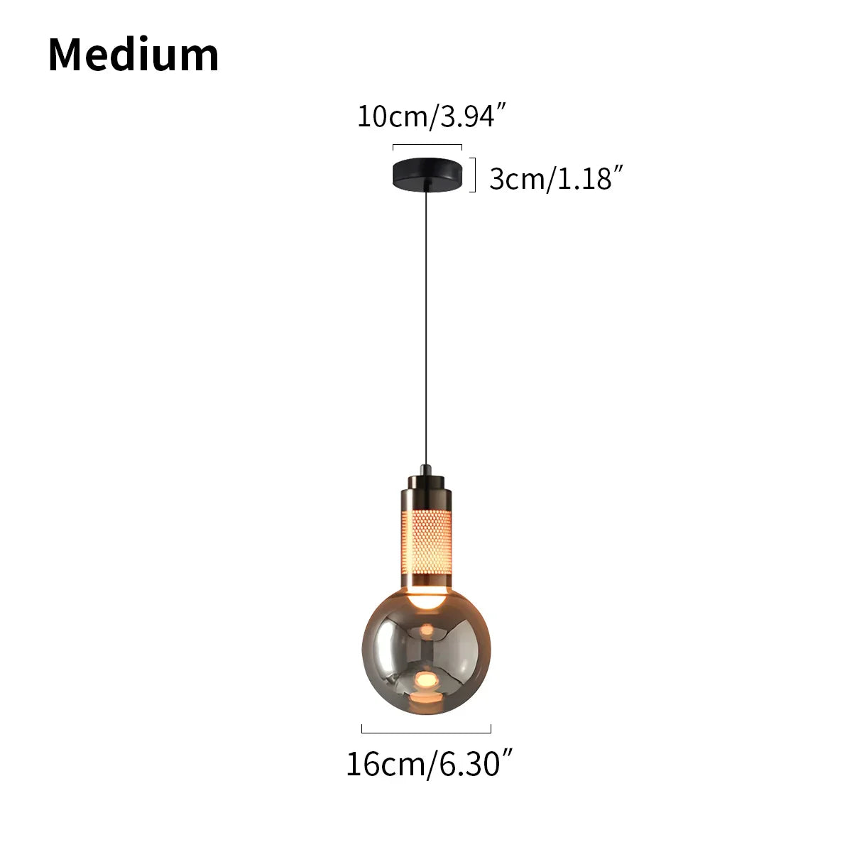 flairel Industrial Glass Pendant Light for Bedroom
