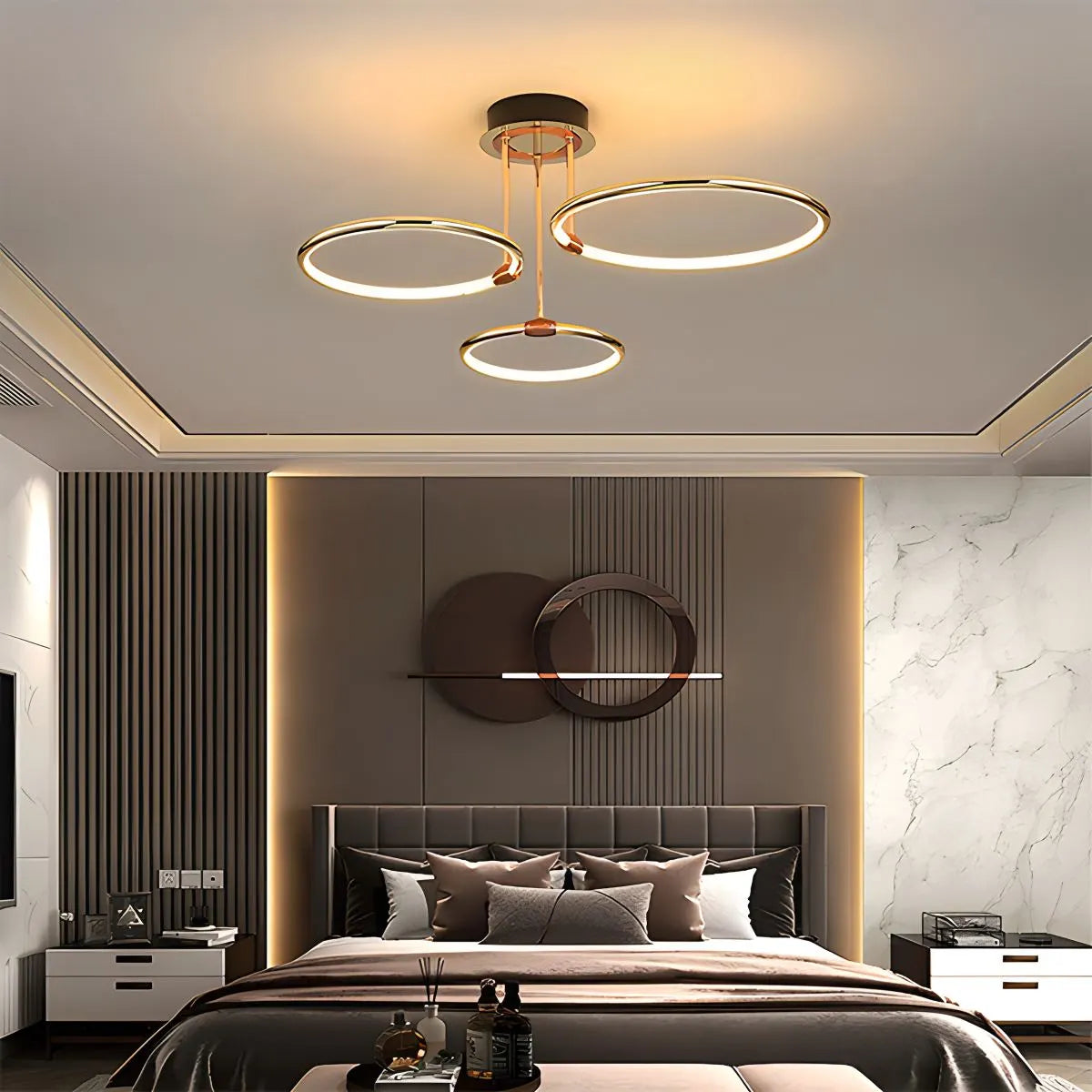 flairel Metal Circular Chandelier Ceiling Lamp