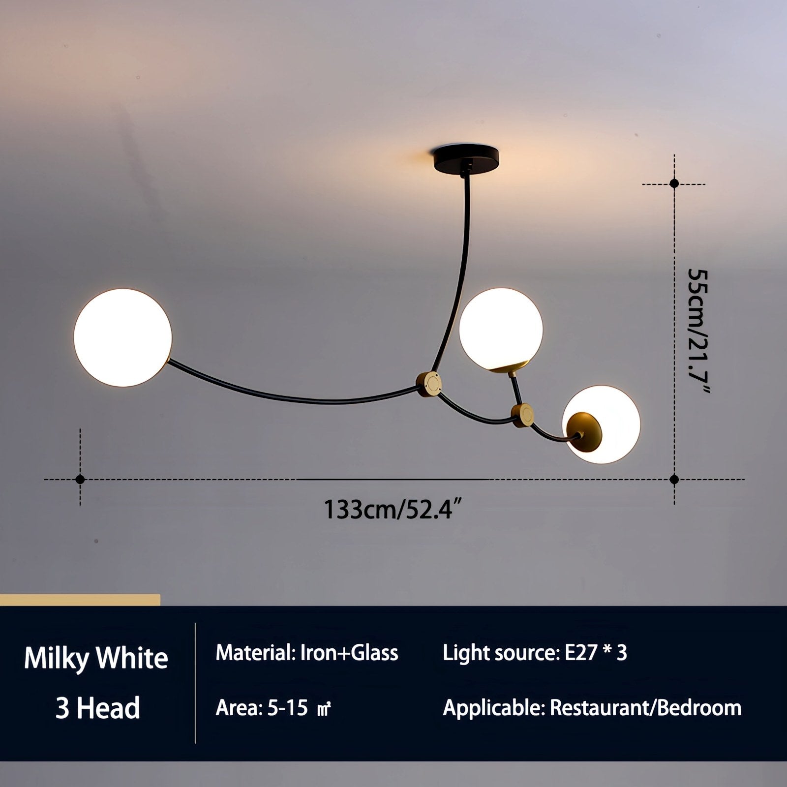 flairel Minimalist Sputnik Globe Glass Chandelier