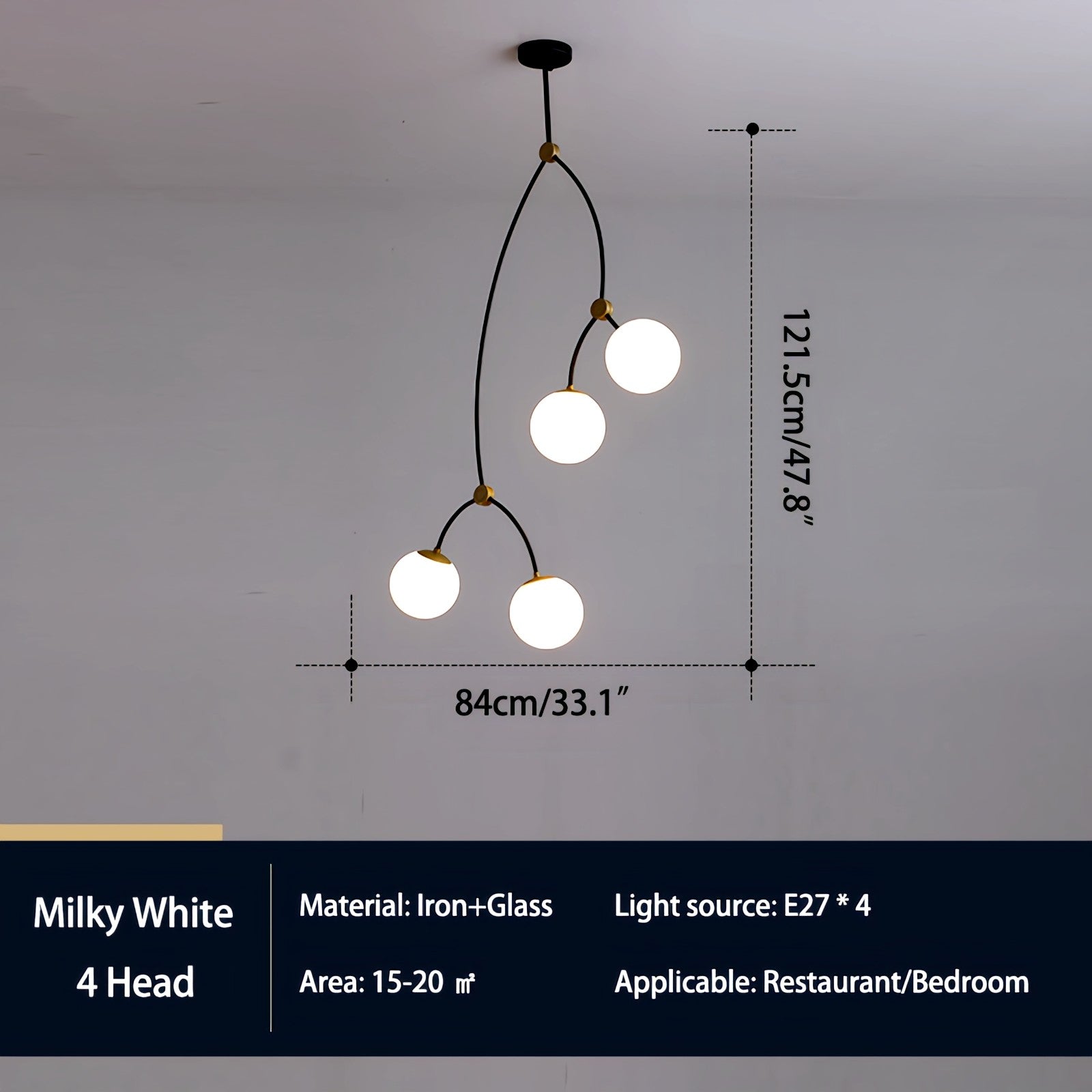 flairel Minimalist Sputnik Globe Glass Chandelier