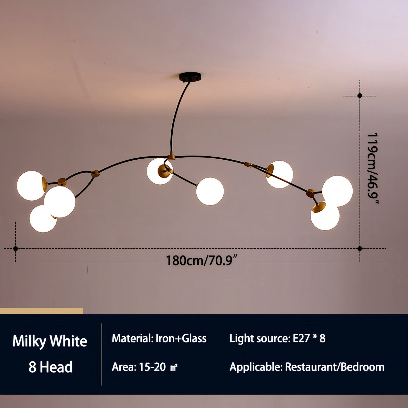 flairel Minimalist Sputnik Globe Glass Chandelier