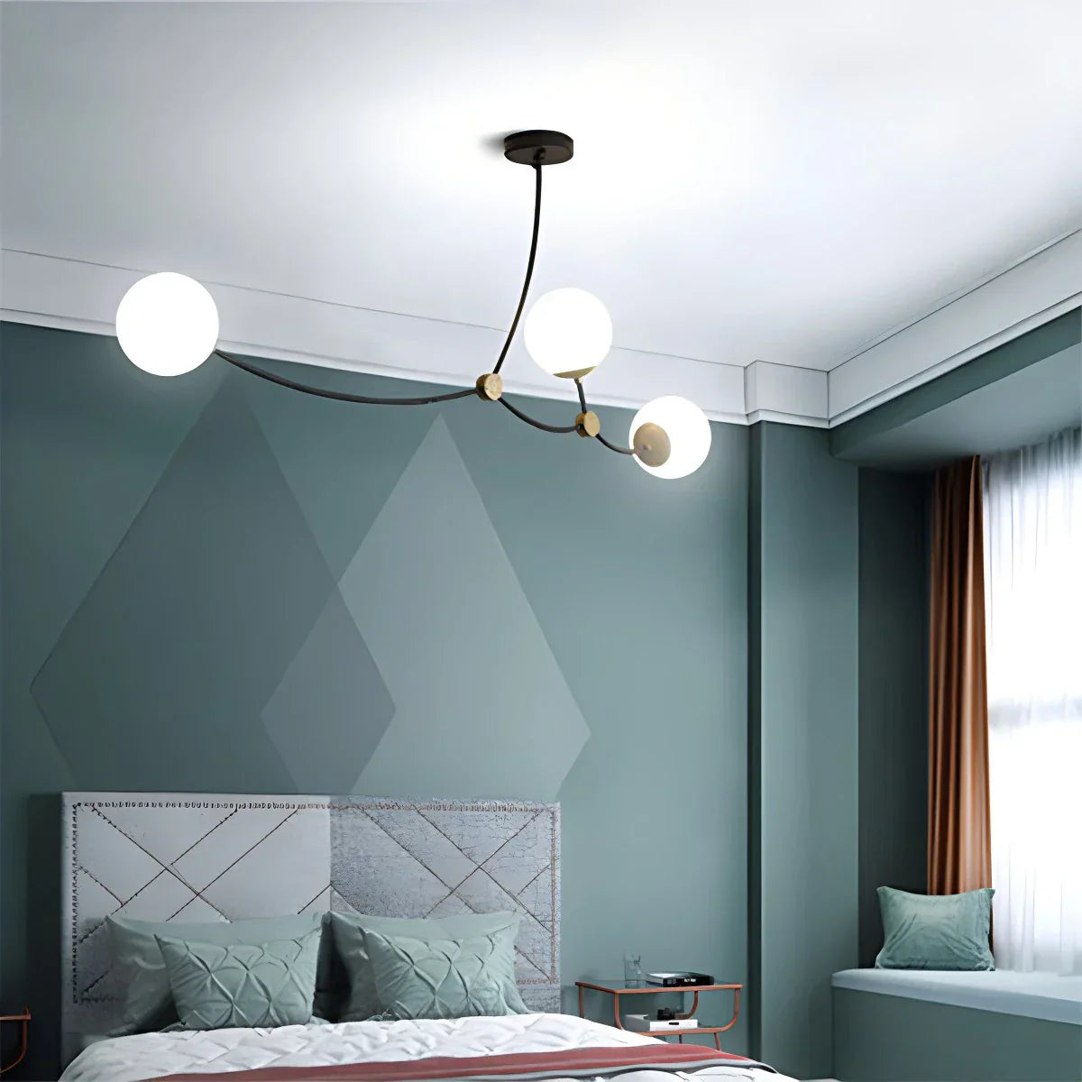 flairel Minimalist Sputnik Globe Glass Chandelier