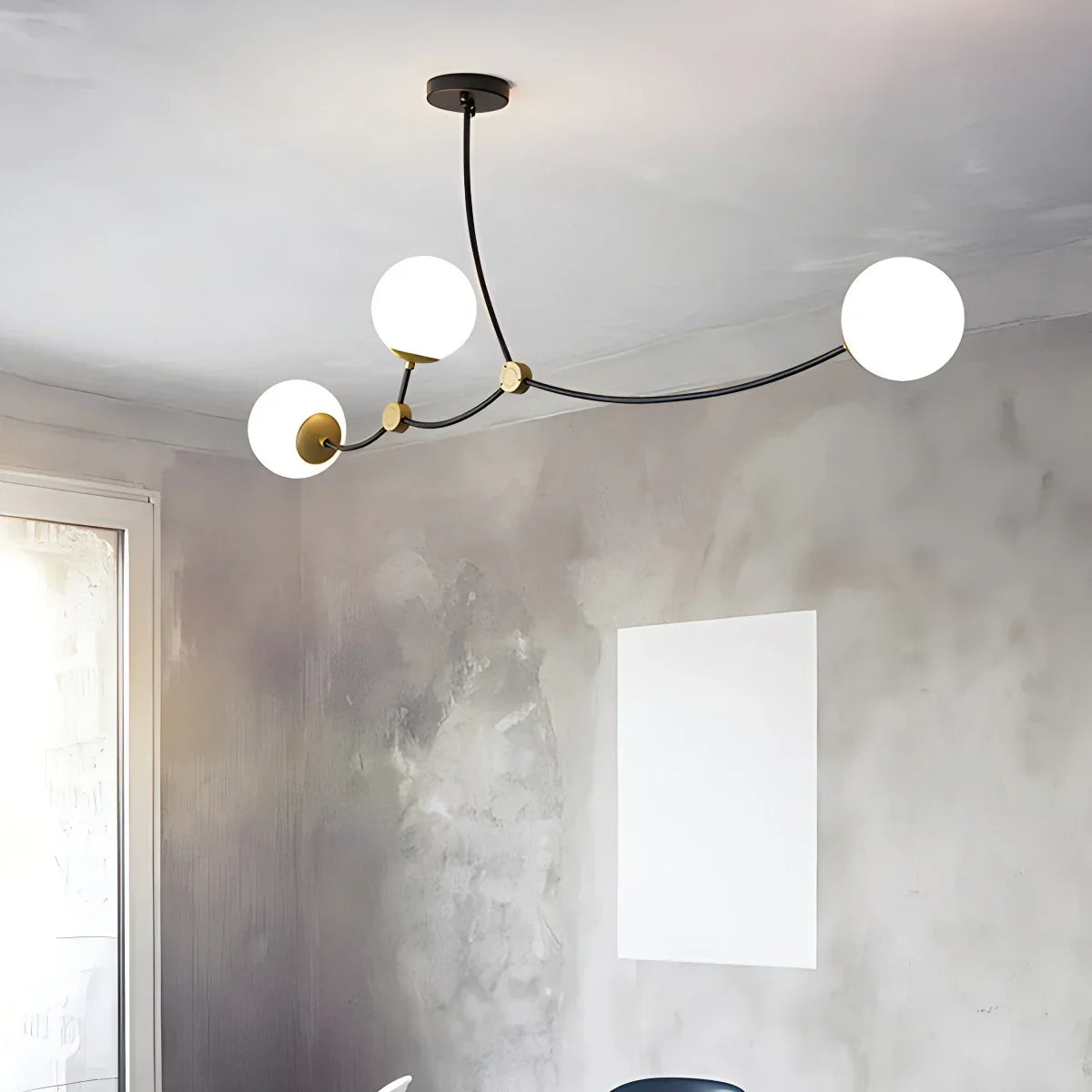 flairel Minimalist Sputnik Globe Glass Chandelier