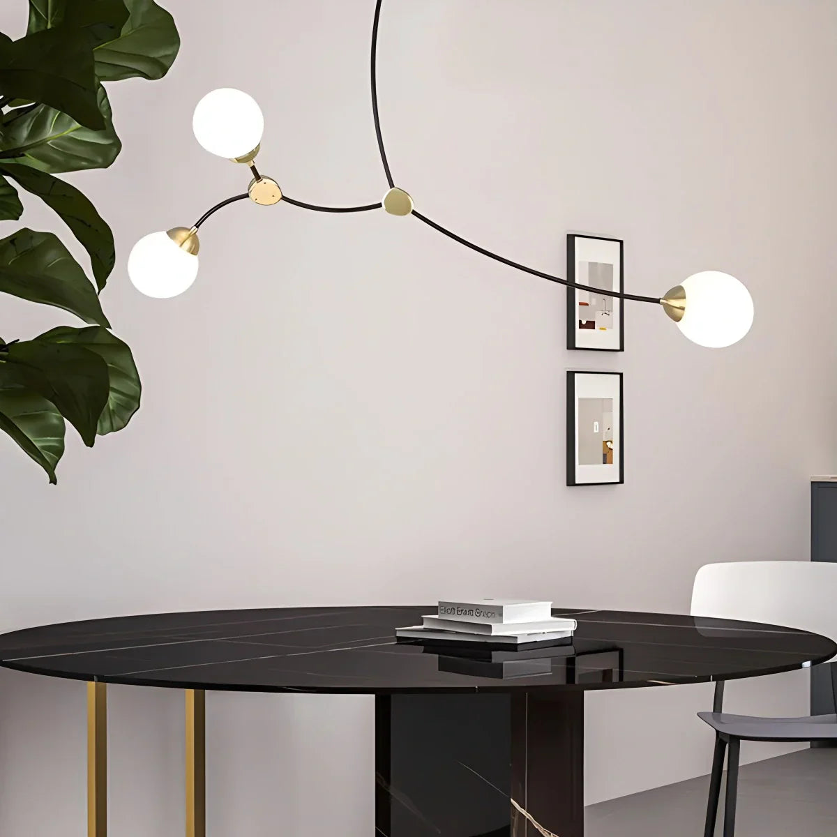 flairel Minimalist Sputnik Globe Glass Chandelier