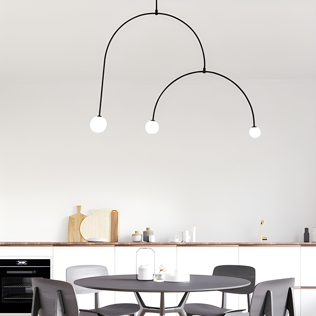 flairel Minimalist Linear Metal Chandelier