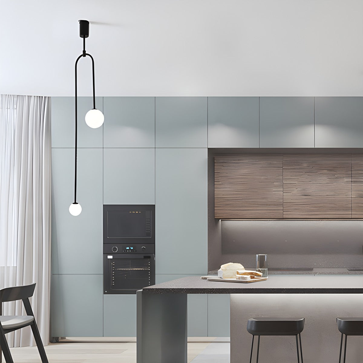 flairel Minimalist Linear Metal Chandelier