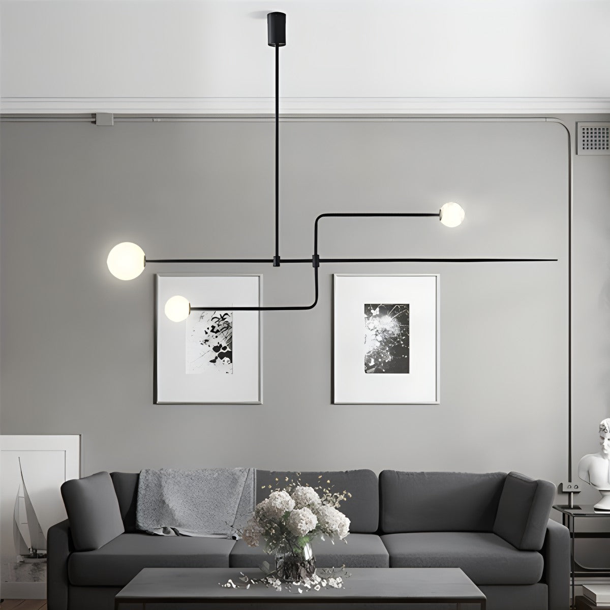flairel Minimalist Linear Metal Chandelier