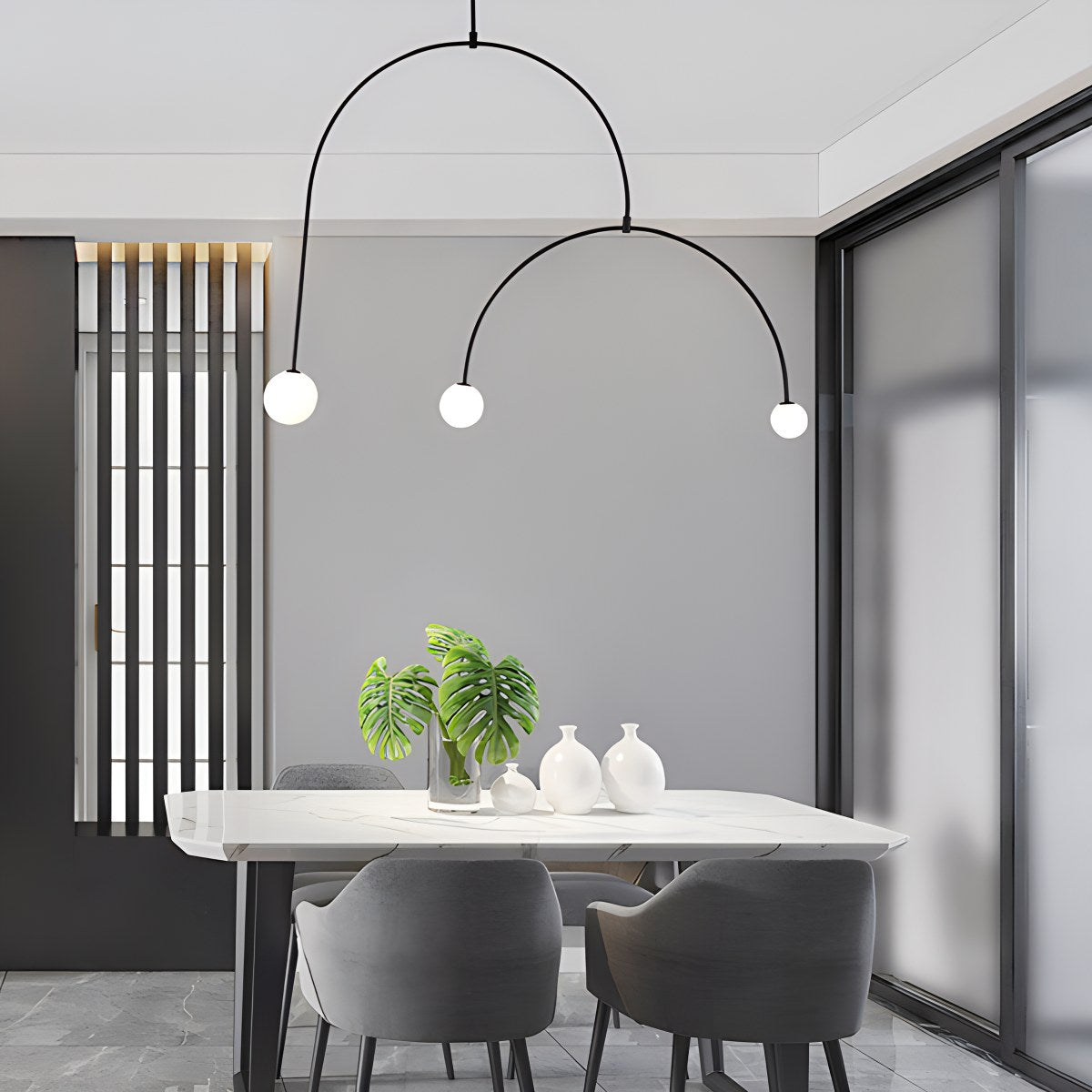 flairel Minimalist Linear Metal Chandelier