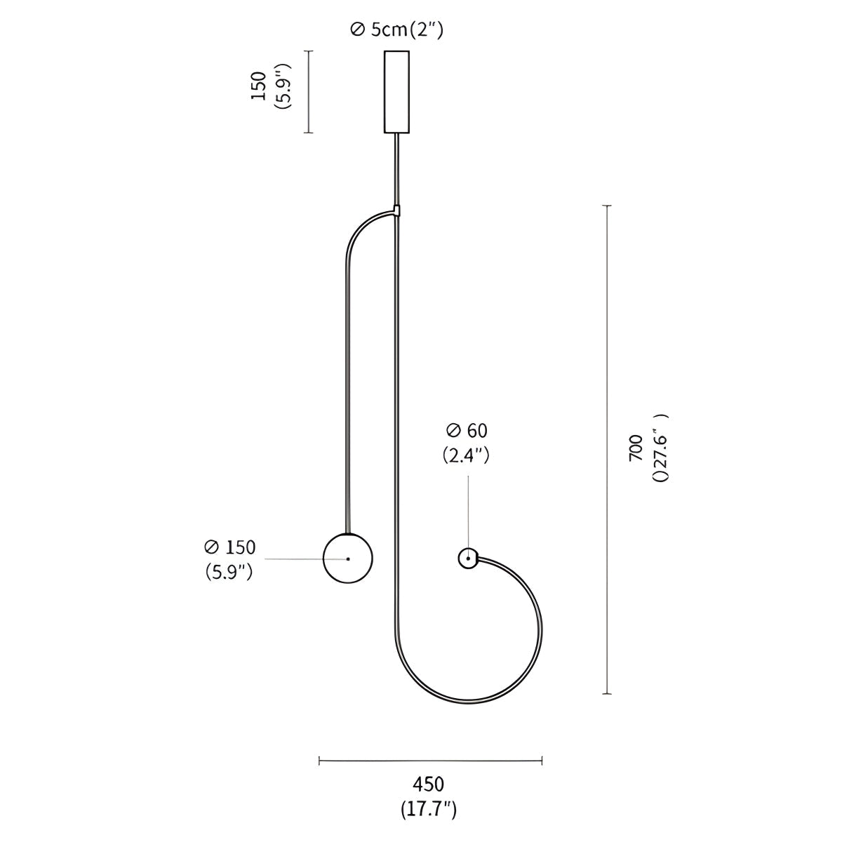 flairel Minimalist Linear Metal Chandelier