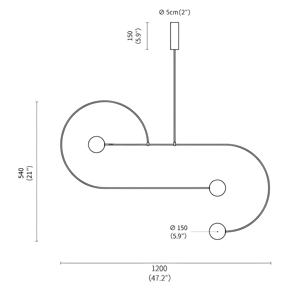 flairel Minimalist Linear Metal Chandelier