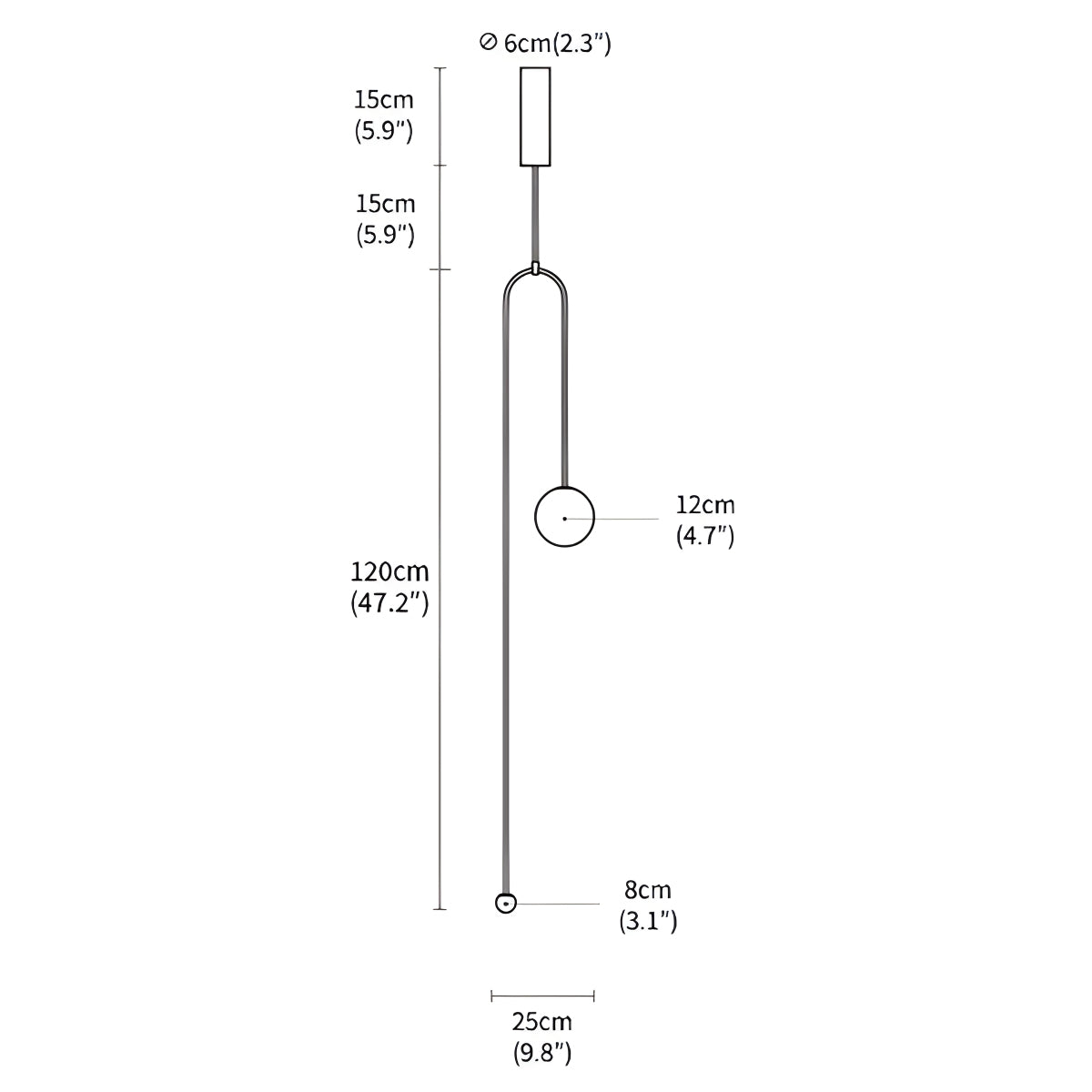 flairel Minimalist Linear Metal Chandelier