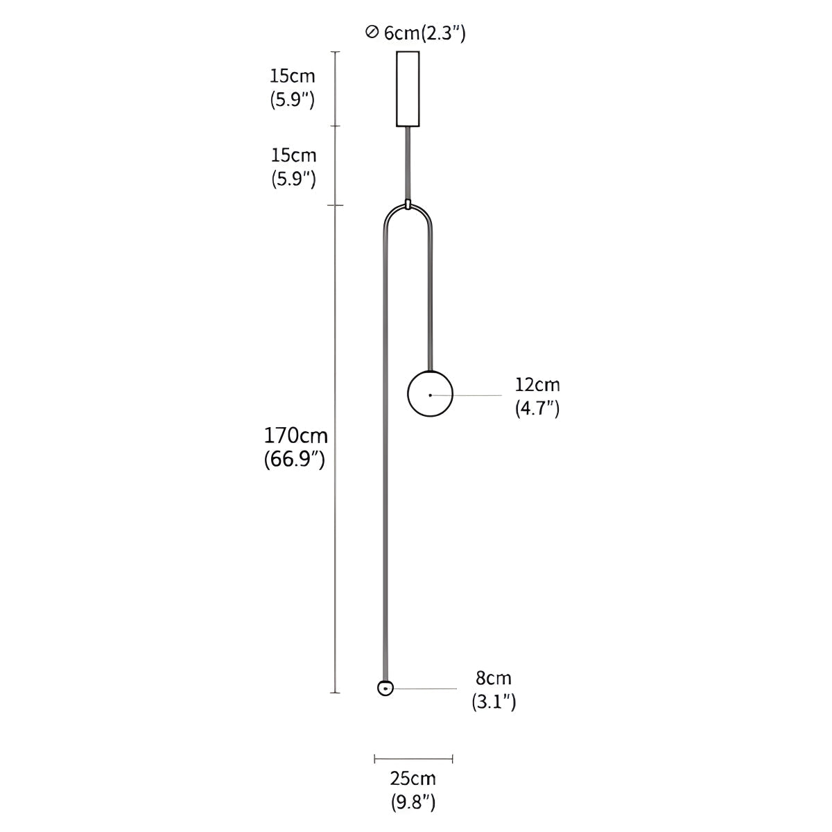 flairel Minimalist Linear Metal Chandelier