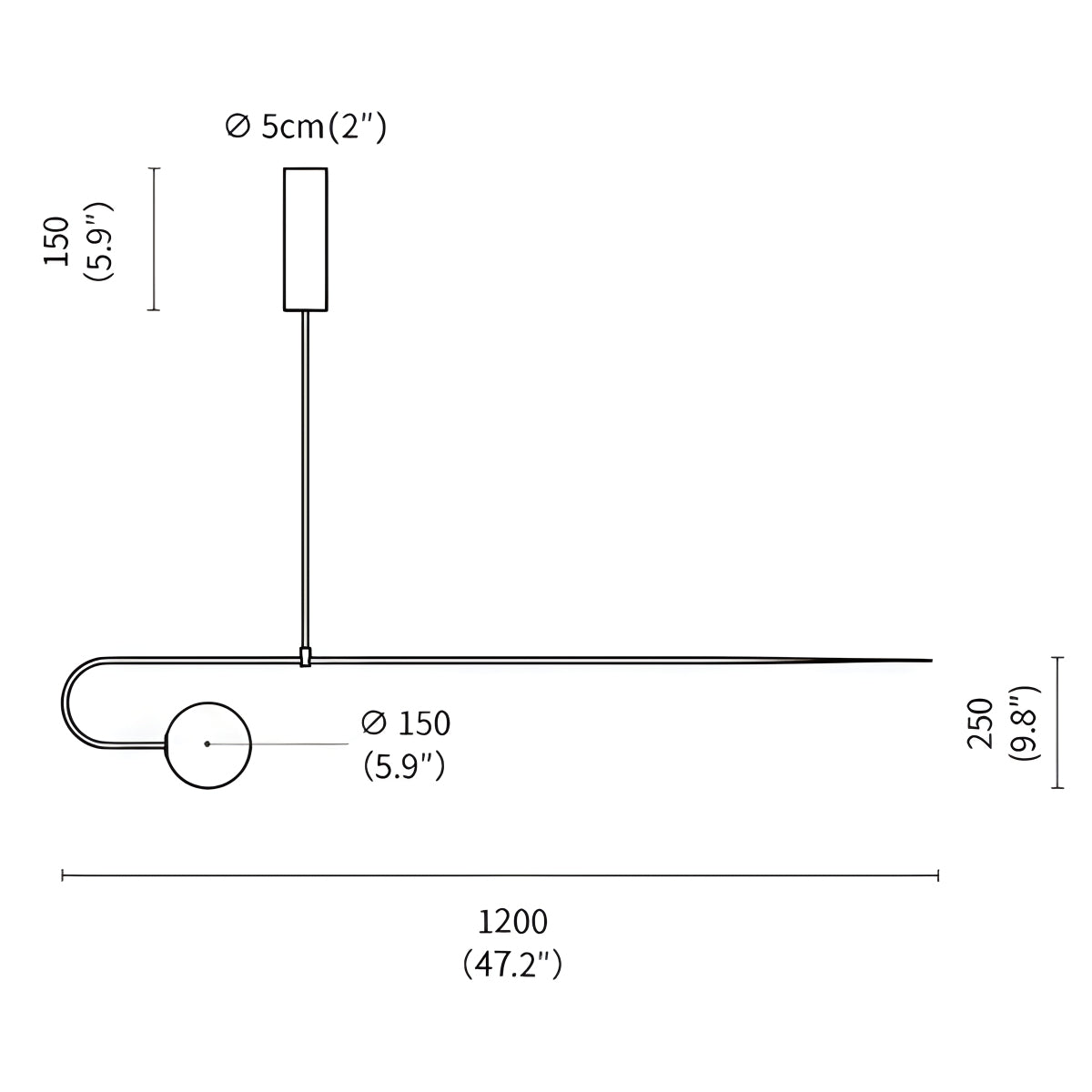 flairel Minimalist Linear Metal Chandelier