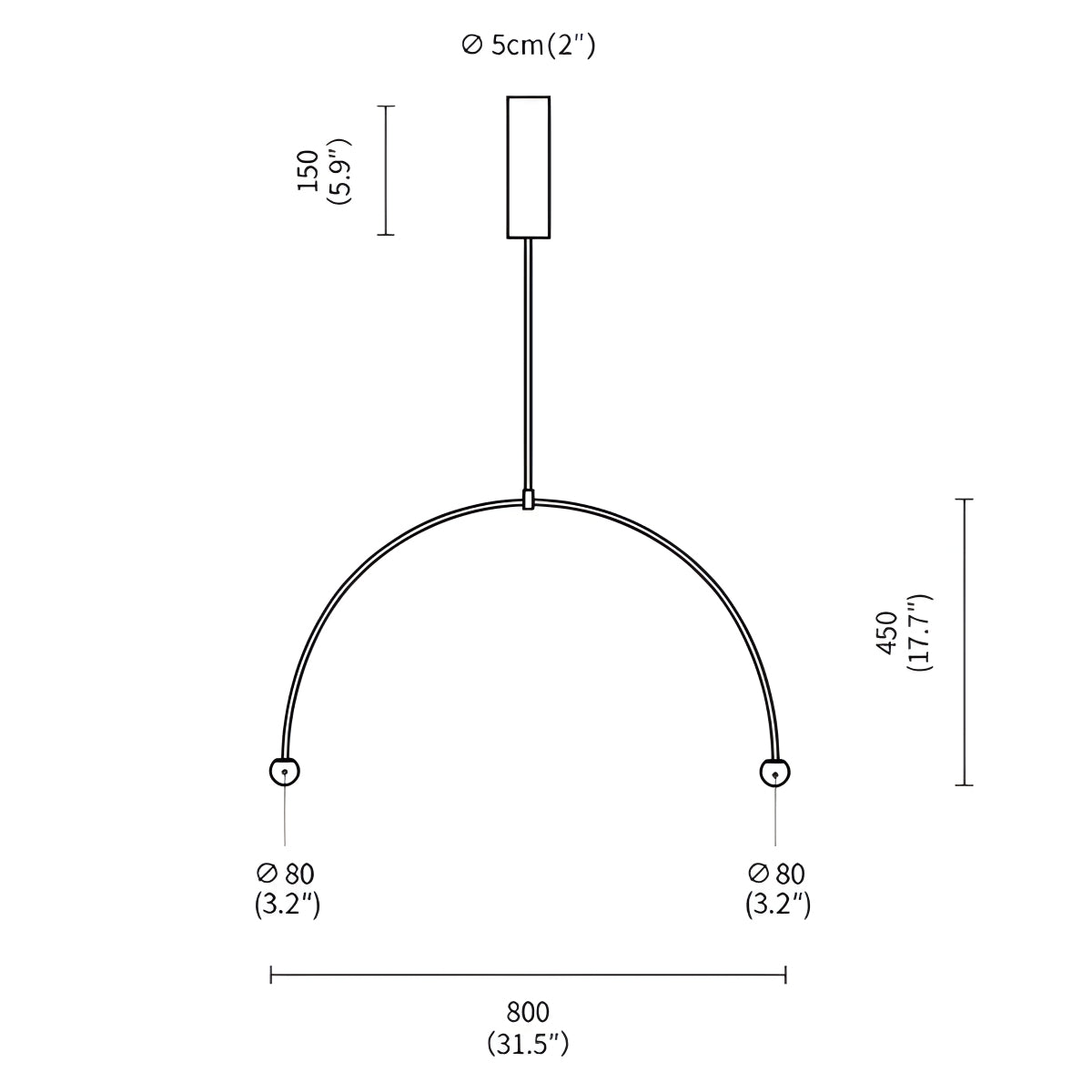 flairel Minimalist Linear Metal Chandelier