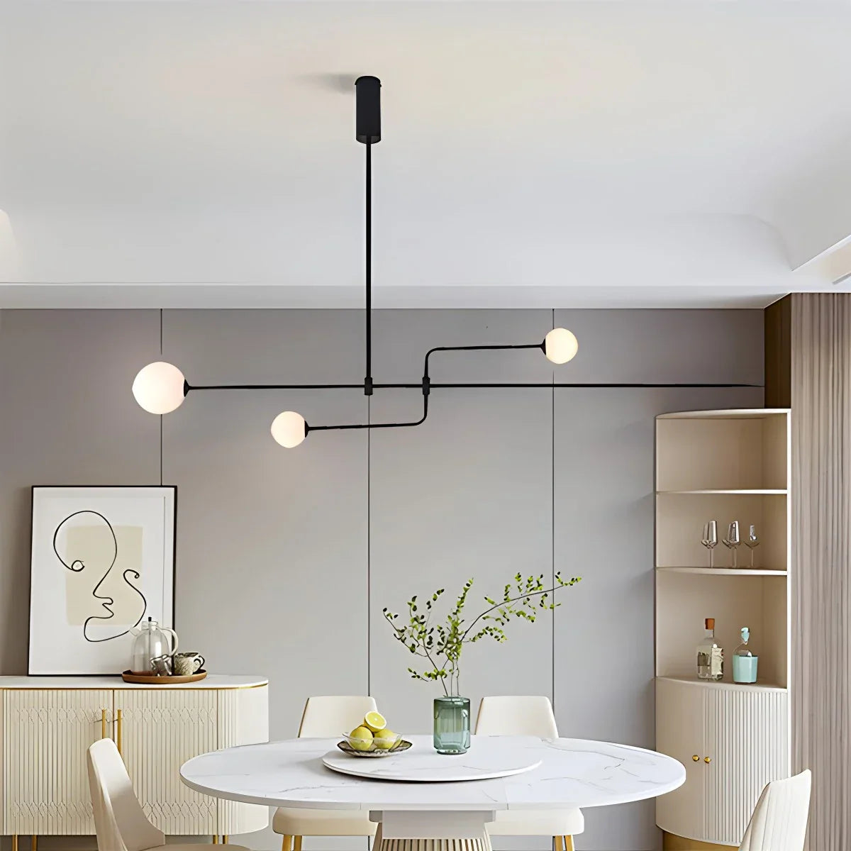 flairel Minimalist Linear Metal Chandelier