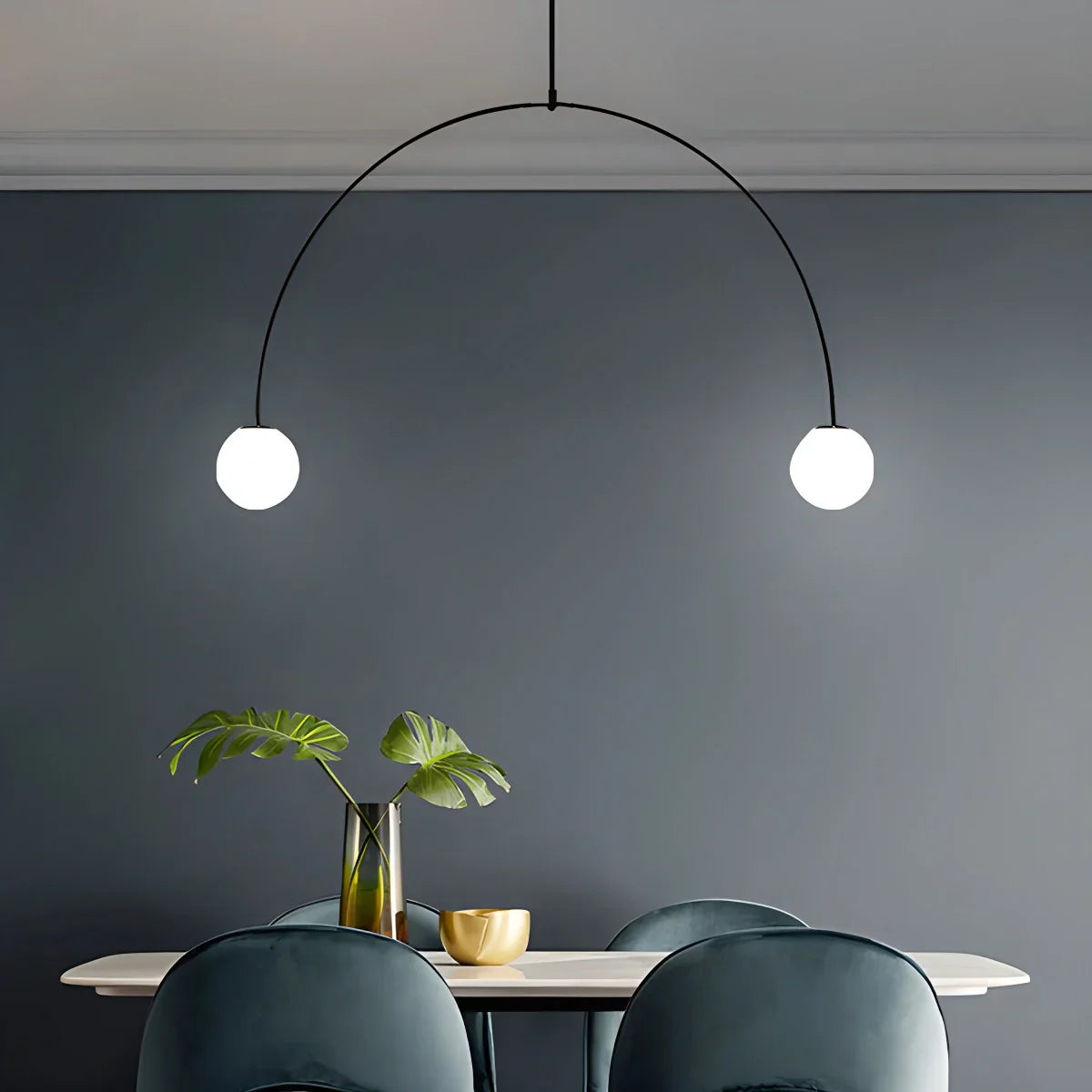 flairel Minimalist Linear Metal Chandelier