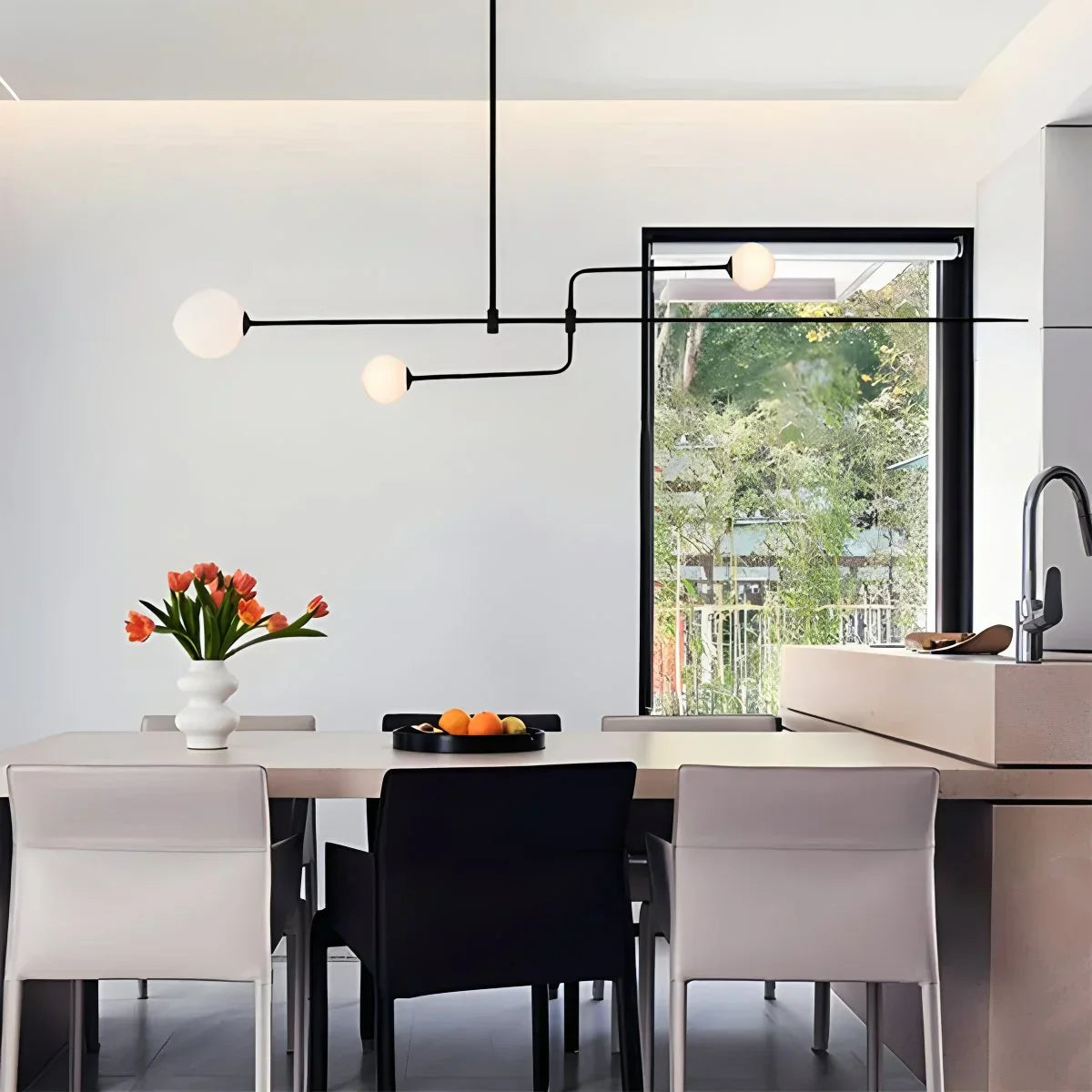 flairel Minimalist Linear Metal Chandelier