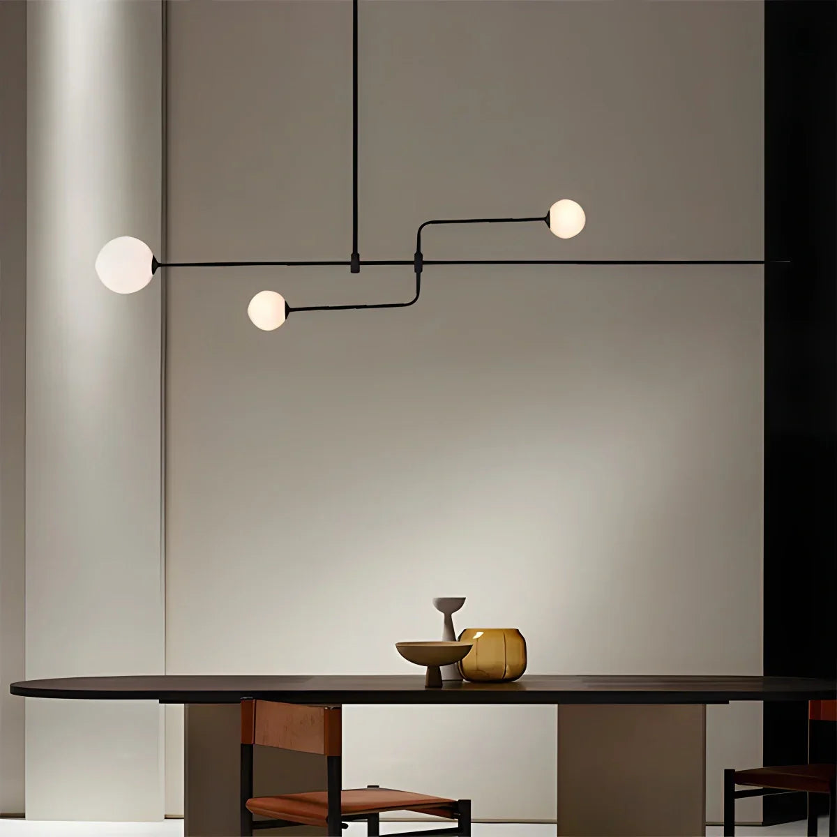 flairel Minimalist Linear Metal Chandelier