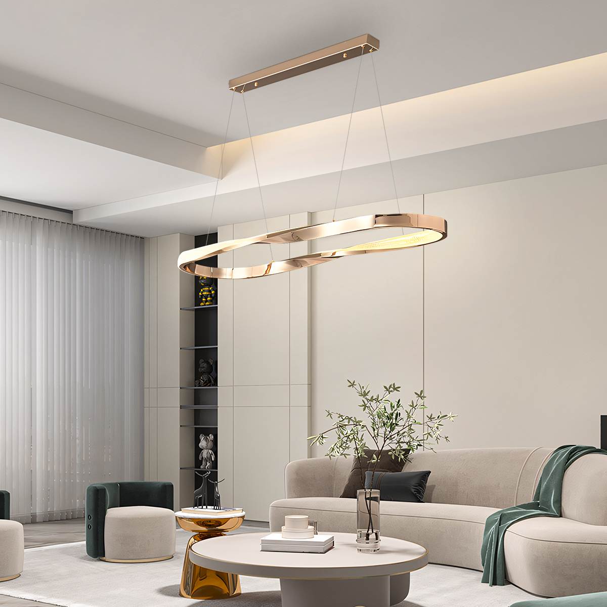 flairel Modern Simple Mobius Circle Chandelier