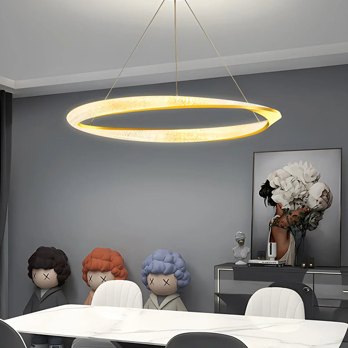 flairel Modern Simple Mobius Circle Chandelier