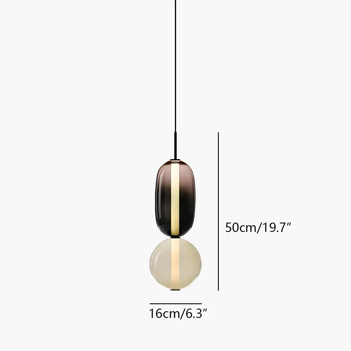flairel Candied Glass Pendant Light for Bedroom