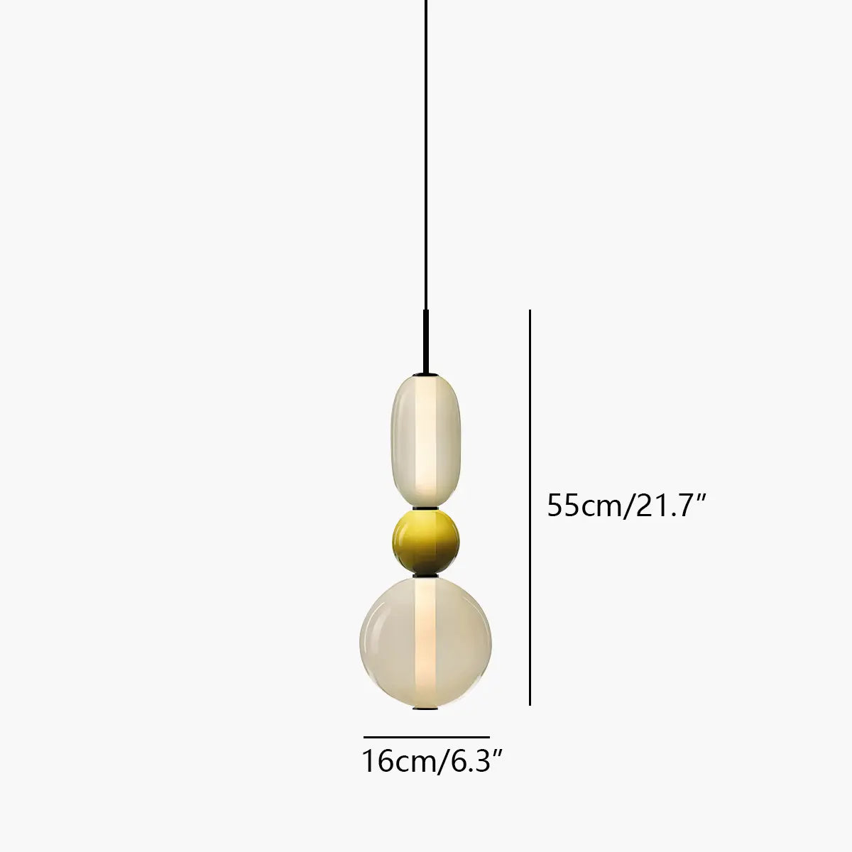 flairel Candied Glass Pendant Light for Bedroom
