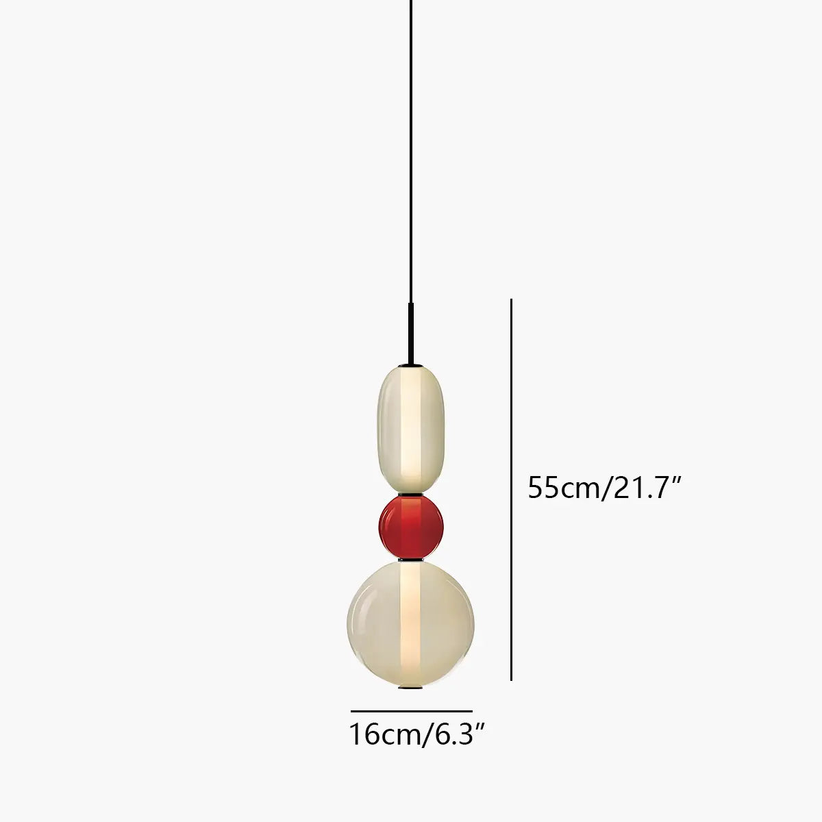 flairel Candied Glass Pendant Light for Bedroom