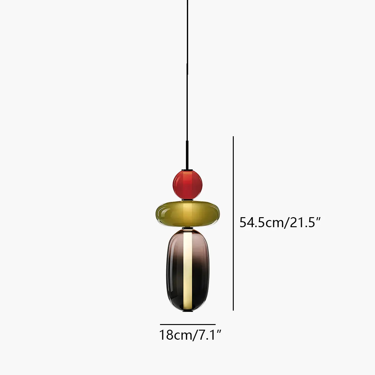 flairel Candied Glass Pendant Light for Bedroom