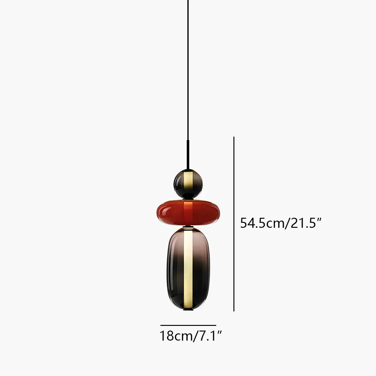 flairel Candied Glass Pendant Light for Bedroom