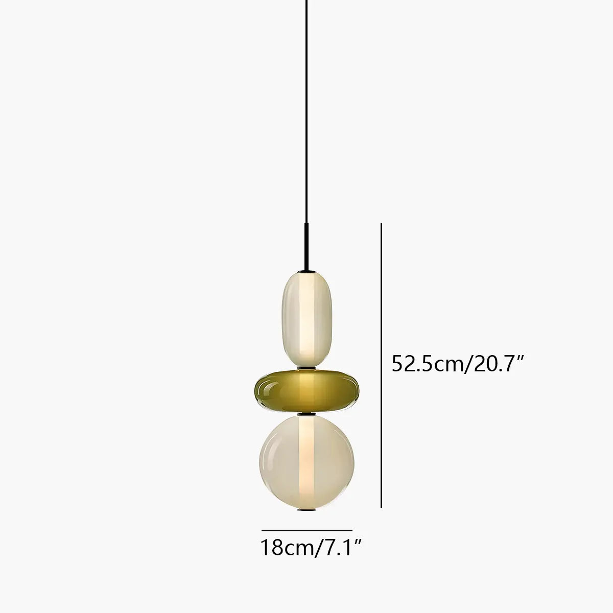 flairel Candied Glass Pendant Light for Bedroom