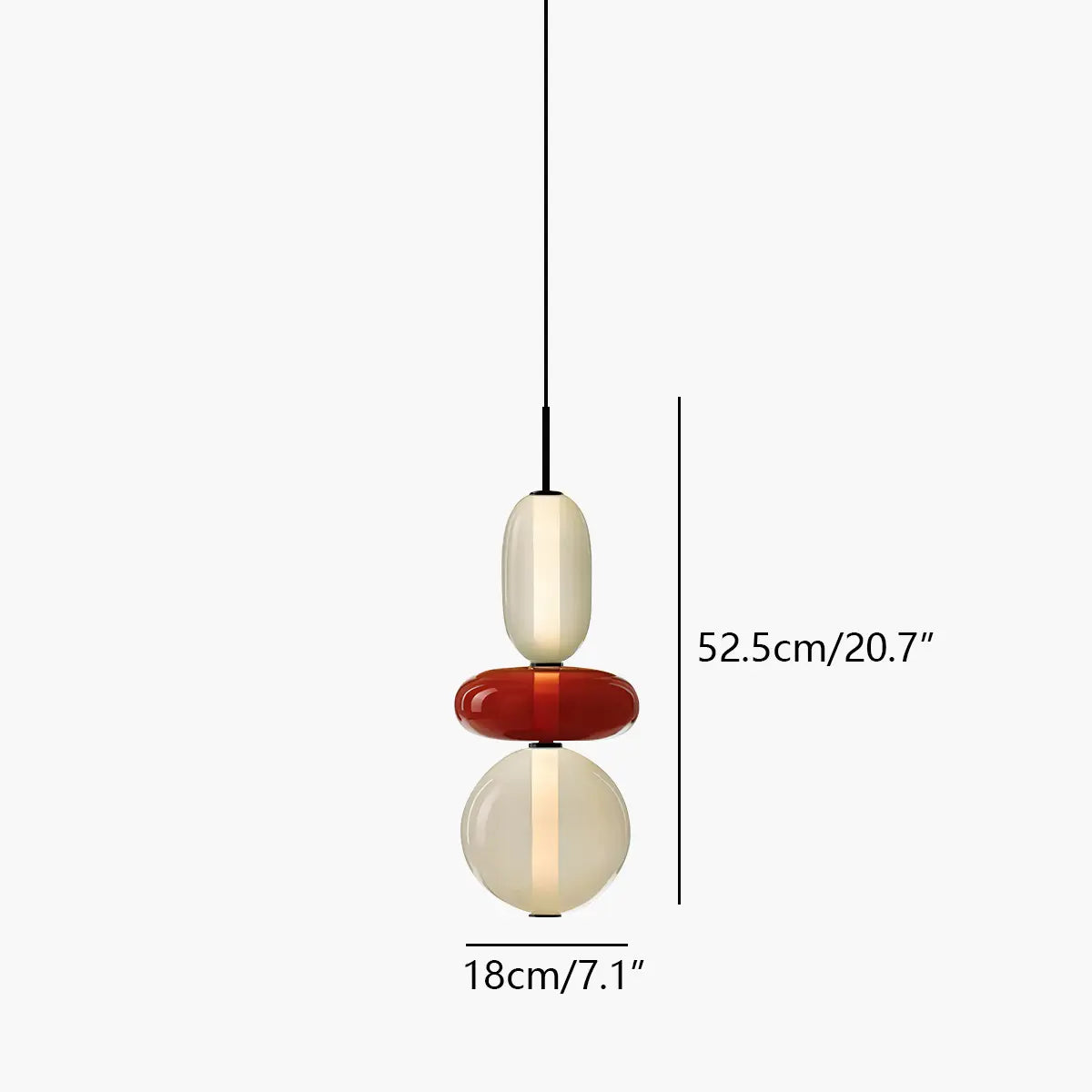 flairel Candied Glass Pendant Light for Bedroom