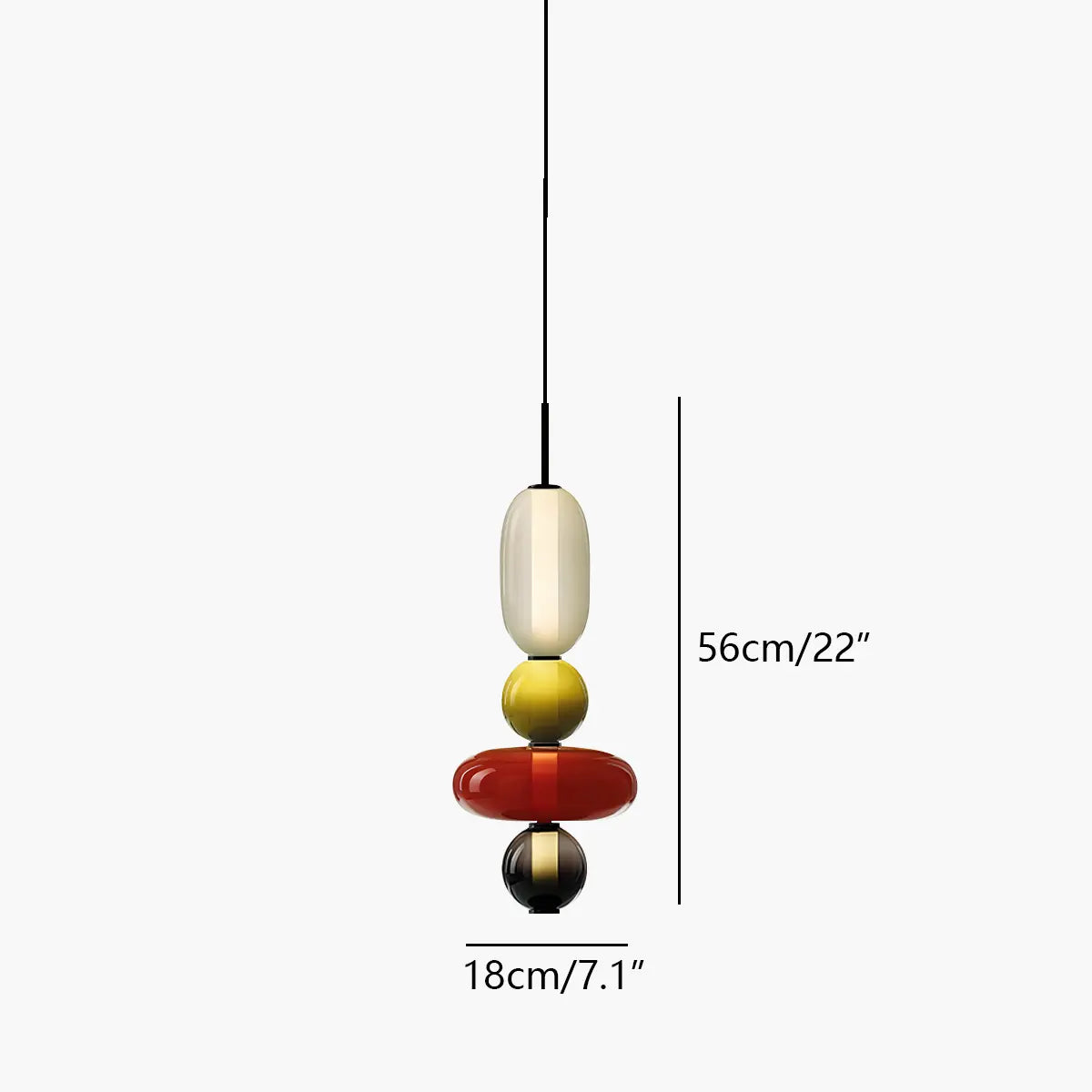 flairel Candied Glass Pendant Light for Bedroom