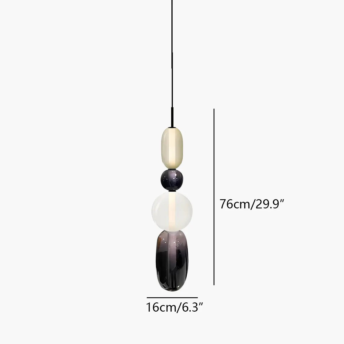 flairel Candied Glass Pendant Light for Bedroom