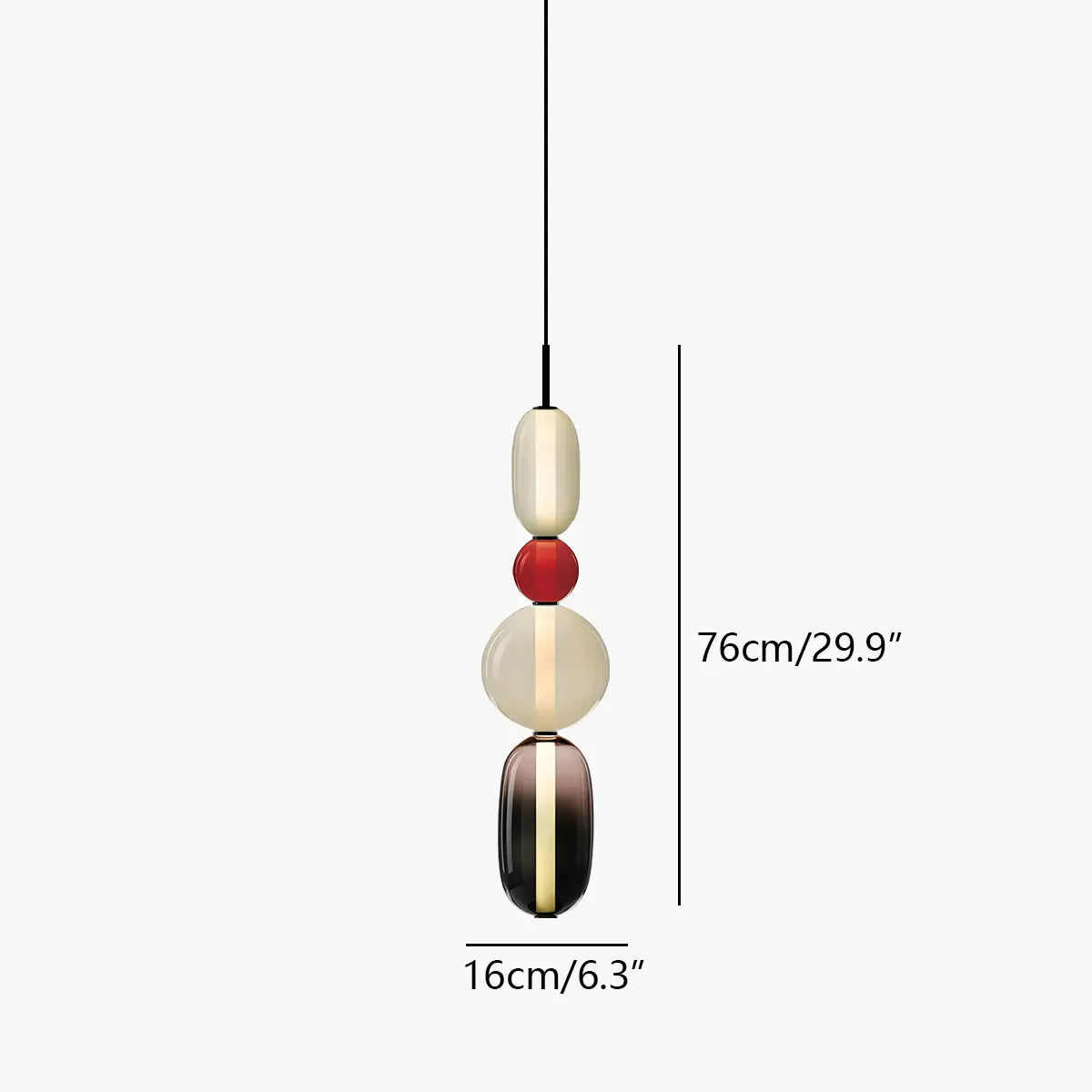 flairel Candied Glass Pendant Light for Bedroom