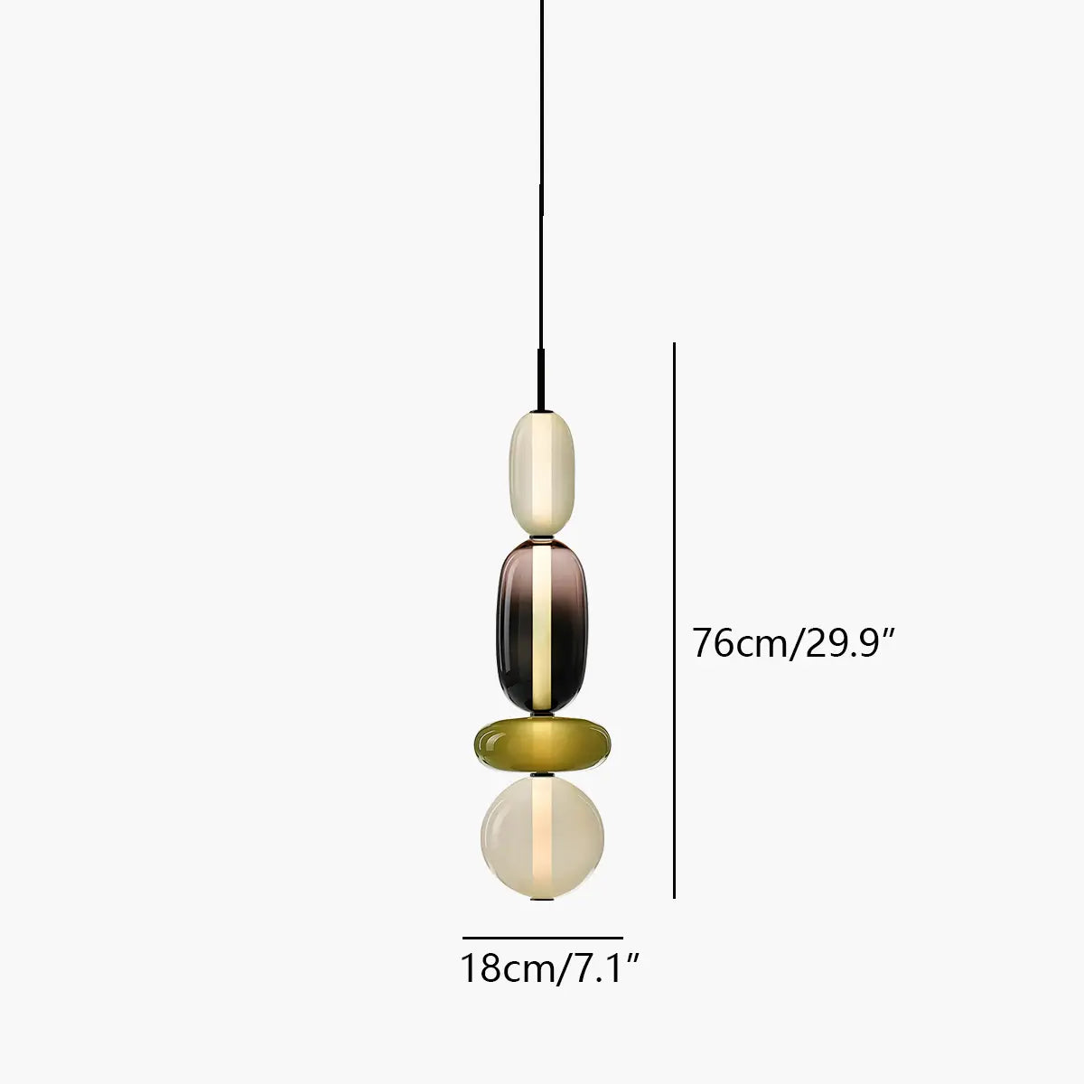 flairel Candied Glass Pendant Light for Bedroom