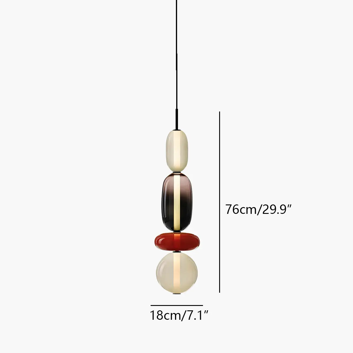 flairel Candied Glass Pendant Light for Bedroom