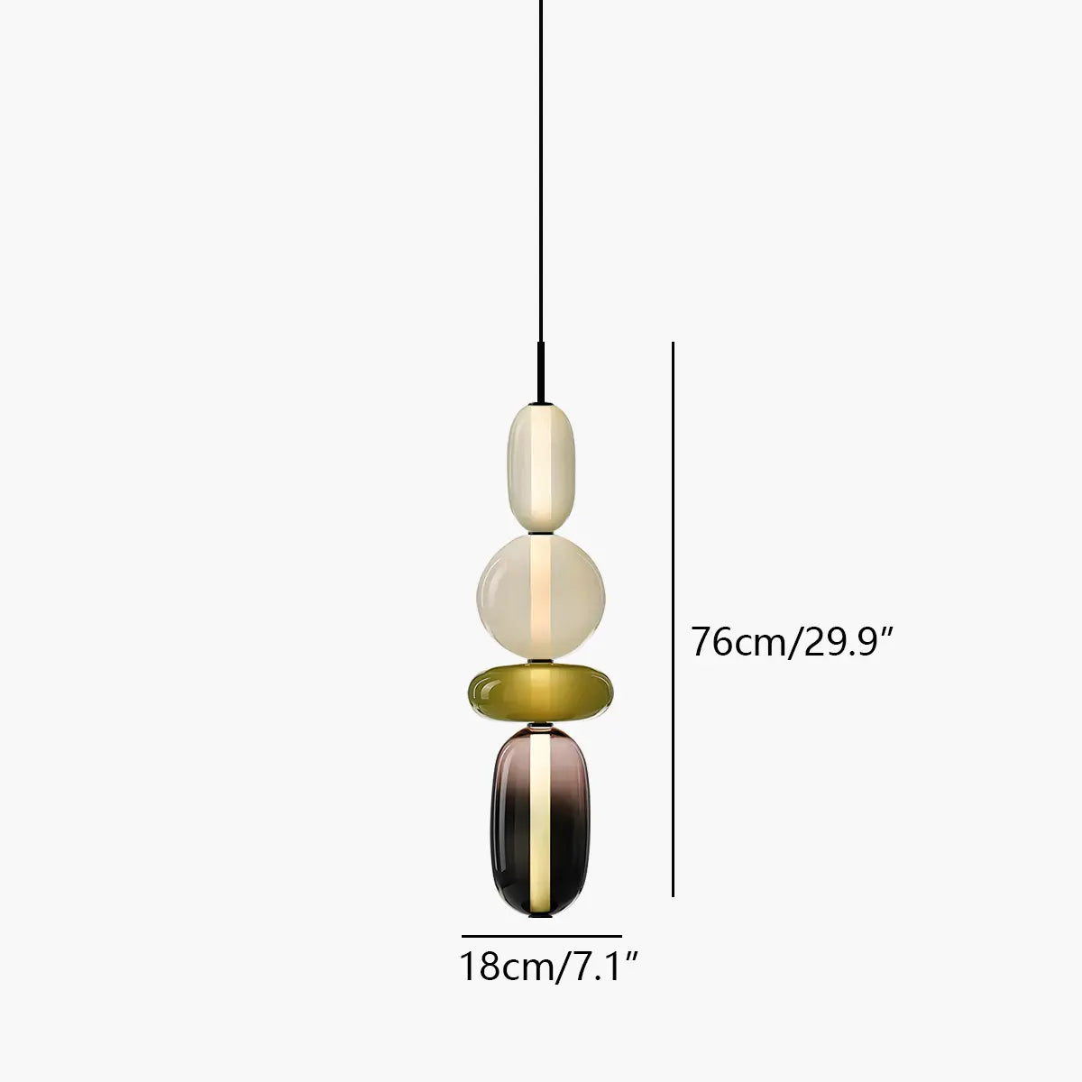 flairel Candied Glass Pendant Light for Bedroom