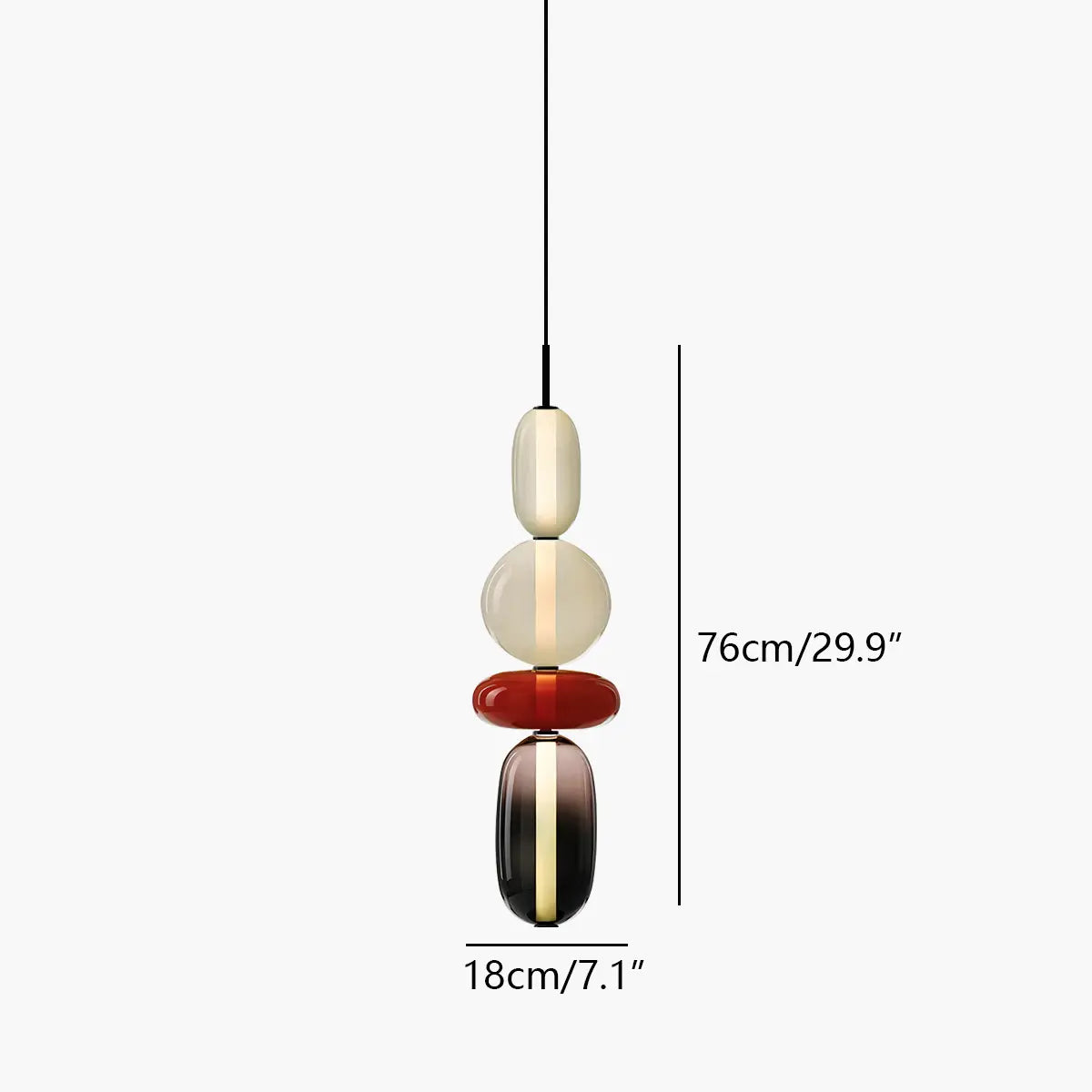 flairel Candied Glass Pendant Light for Bedroom