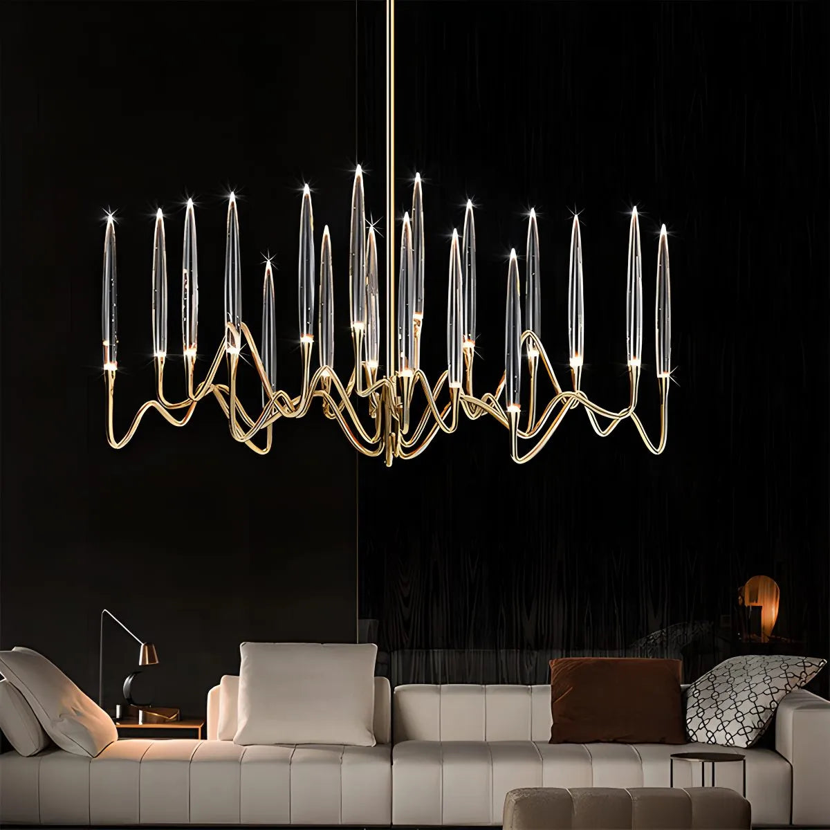 flairel Modern Branch Chandelier & Floor Lamp