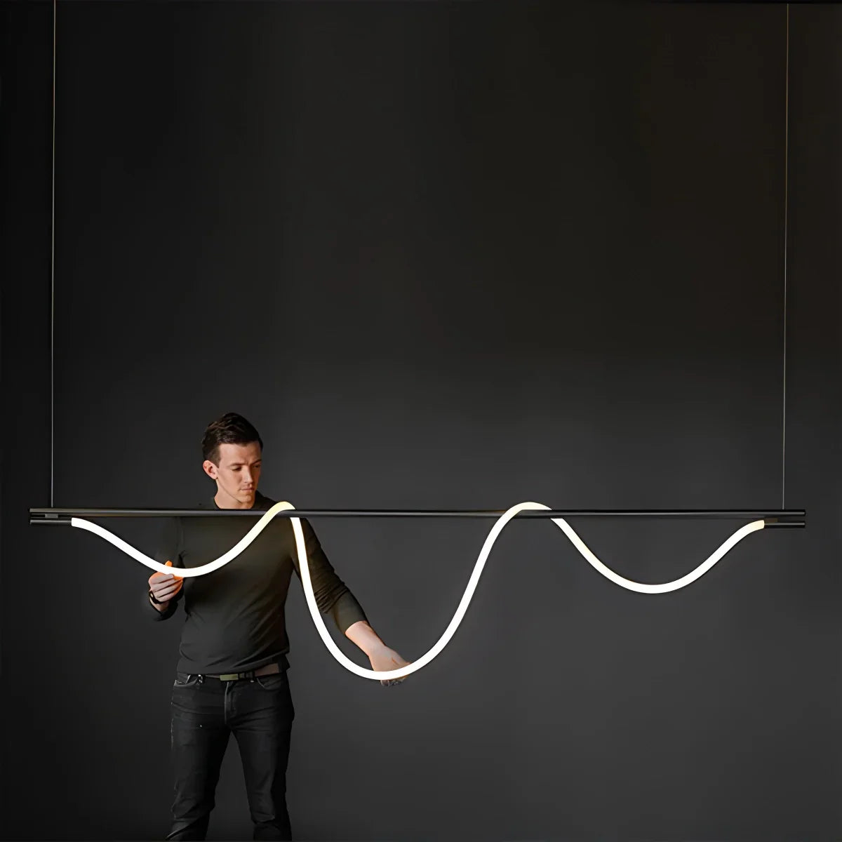 flairel Modern Long Hose Led Pendant Light for Dining Room