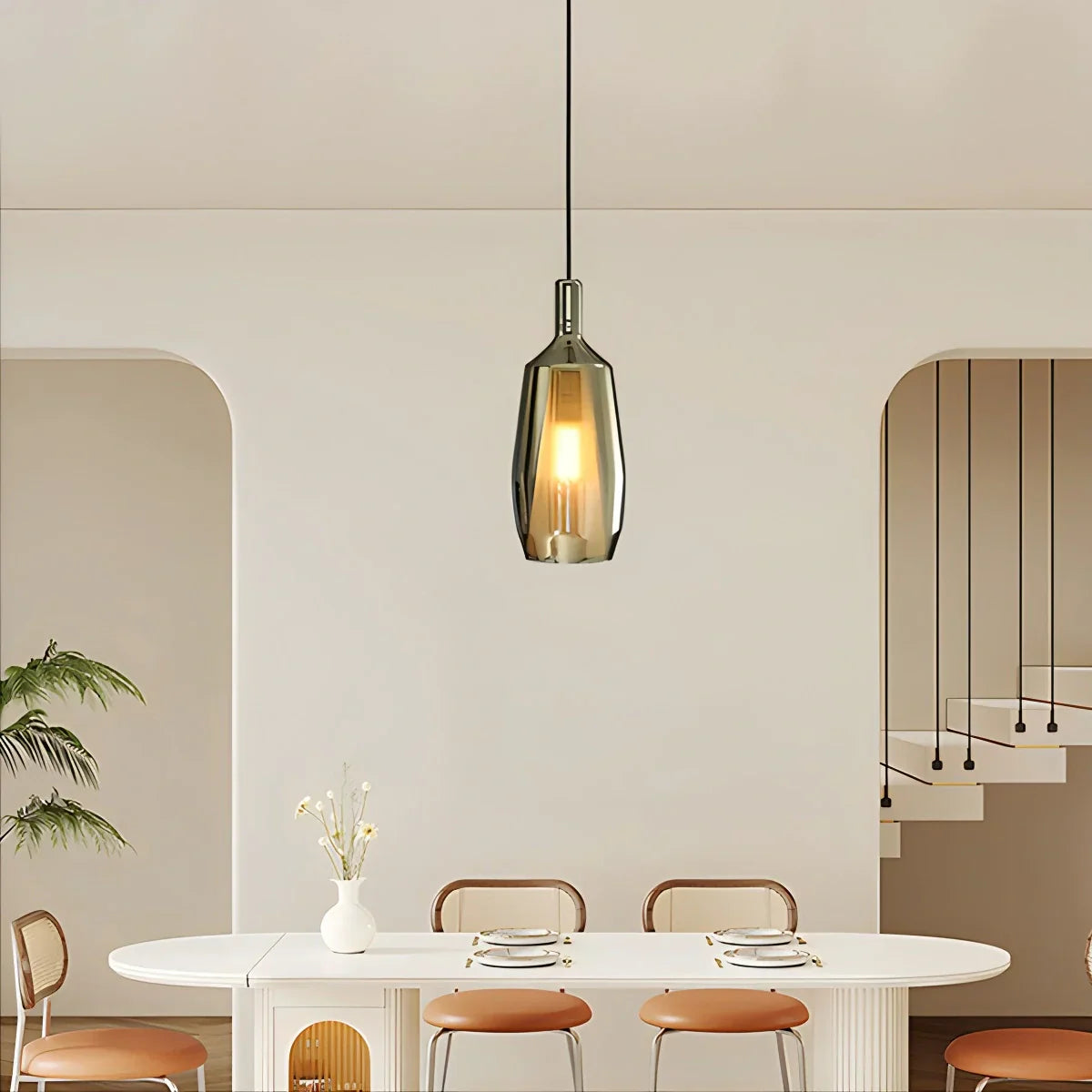 flairel Modern Minimalist LED Glass Pendant Light for Kitchen