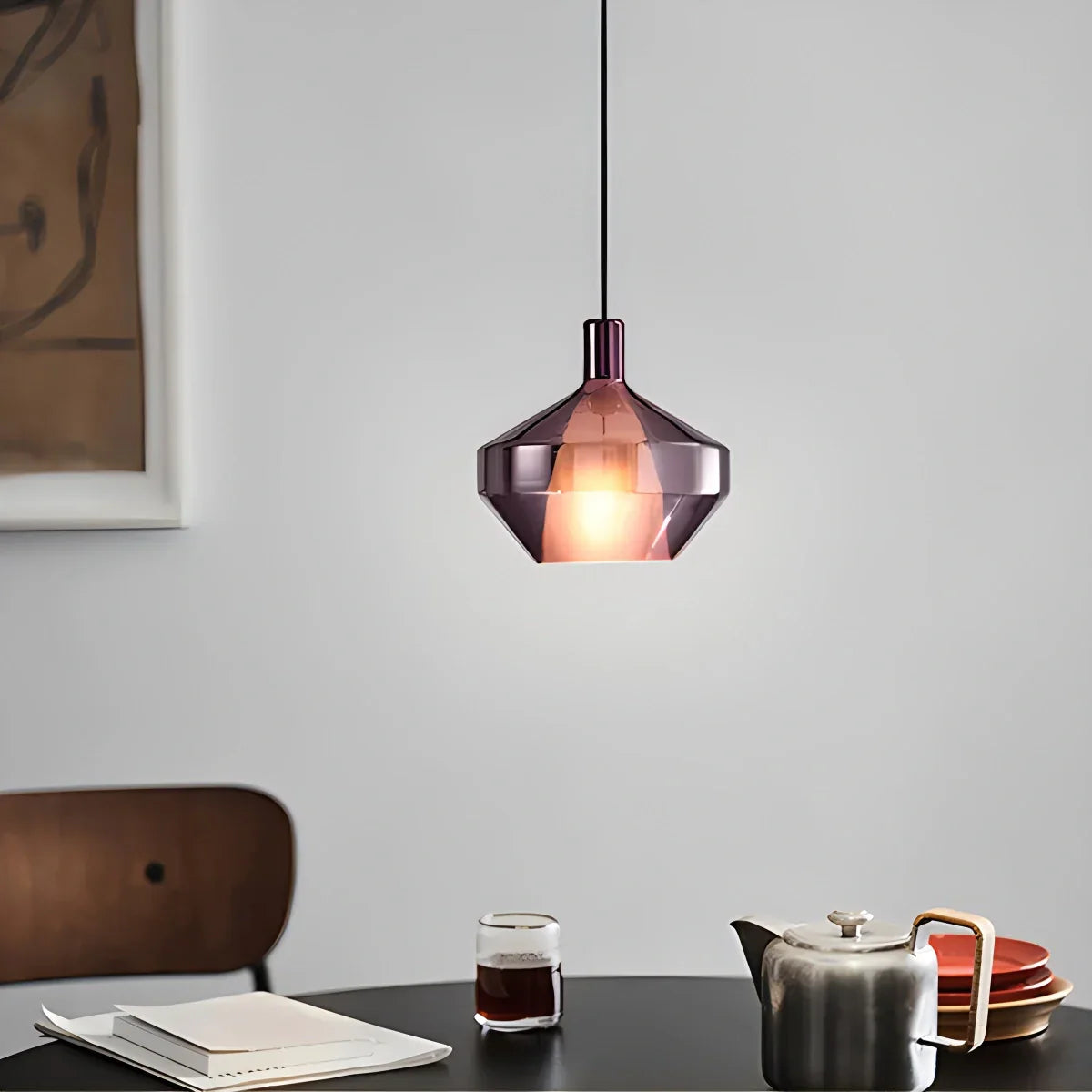 flairel Modern Minimalist LED Glass Pendant Light for Kitchen