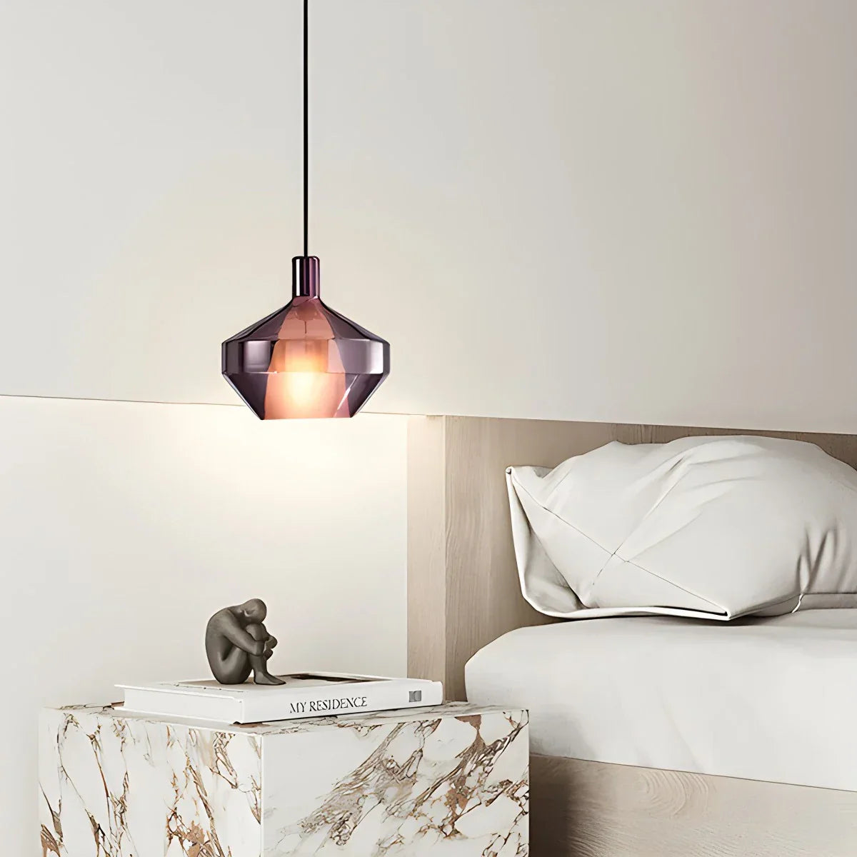flairel Modern Minimalist LED Glass Pendant Light for Kitchen